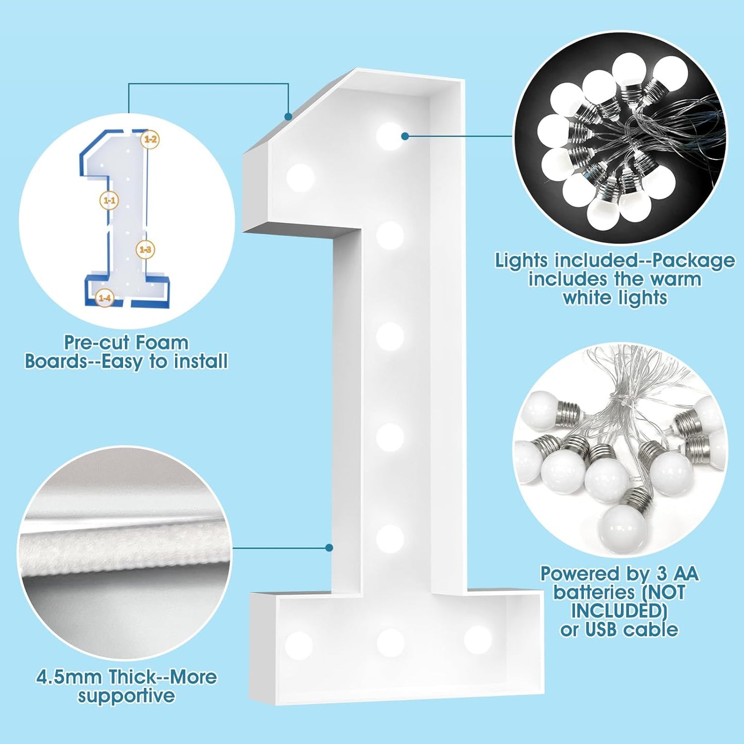 Ledido 4FT Marquee Light Up Letters, Cool White Light Up Letters Large Marquee Letter for Party Decorations, Mosaic Letter E for Balloons, Wedding Birthday Graduation Decor