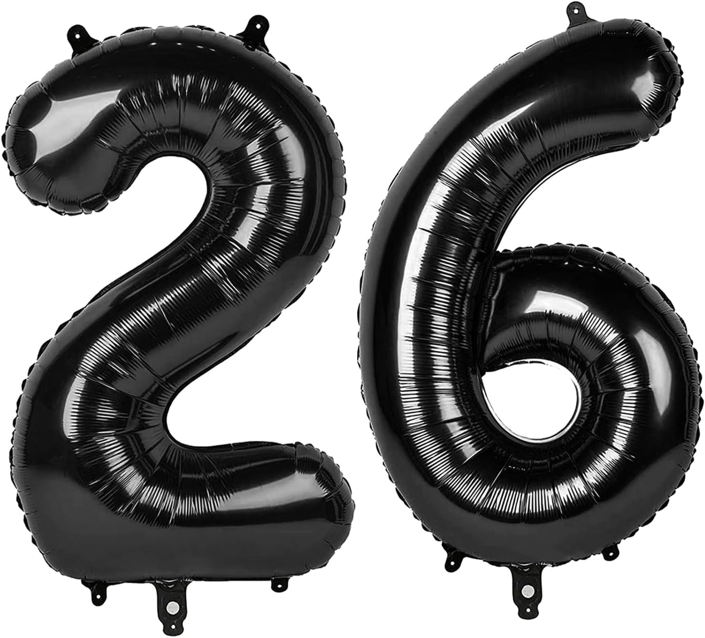 40 Inch Black Mylar Foil Number 26 Birthday Balloon, 26 Boy Girl Party Decorations Supplies, Big Helium Balloons Numbers for 26 62 Men Women Anniversary