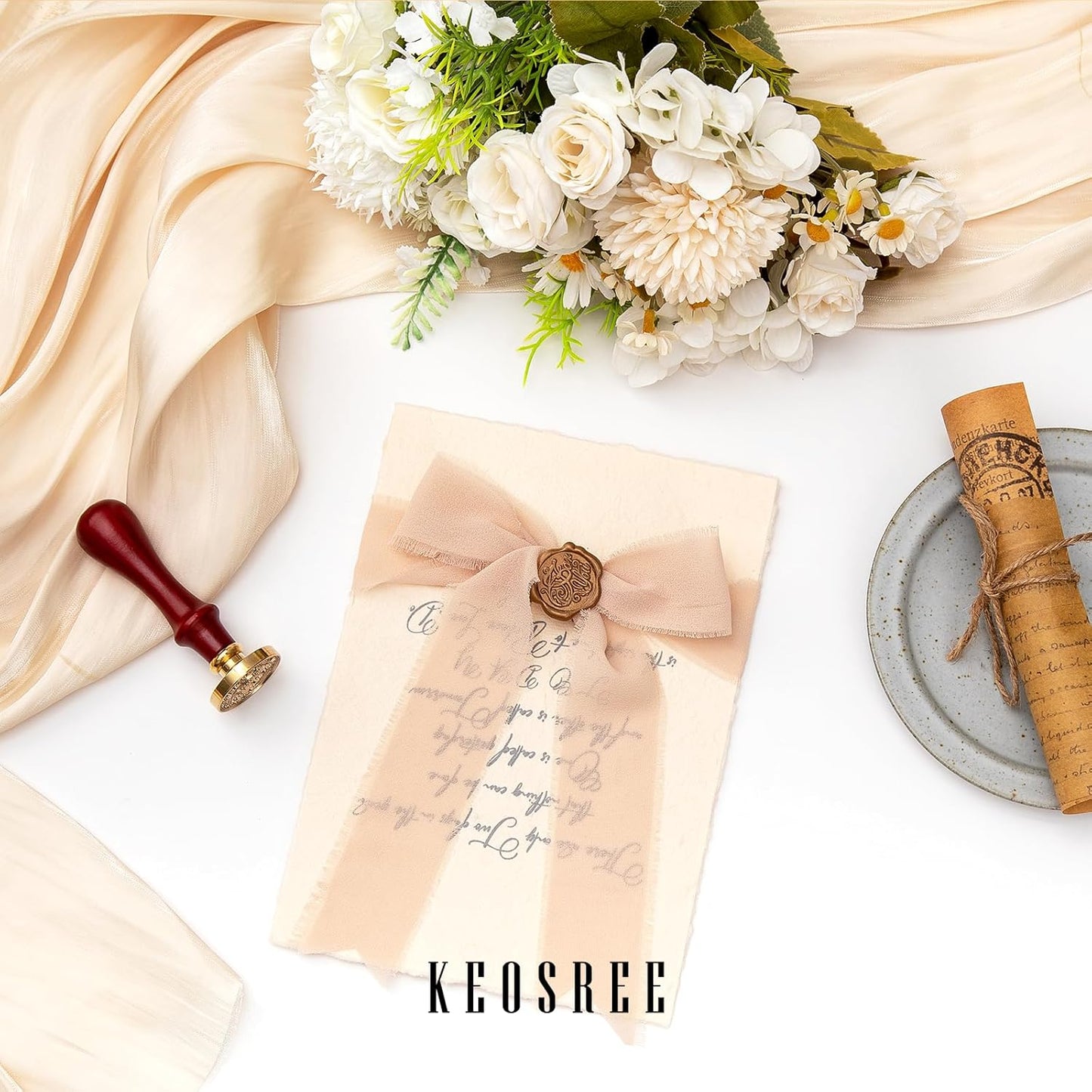 9 Rolls Multicolour Handmade Chiffon Ribbon,1.5" x 21Yd Frayed Fringe Silk Ribbons (9 Rolls *2.3Yd) for Gifts Wrapping, Wedding Invitations, Bridal Bouquets, Decorations