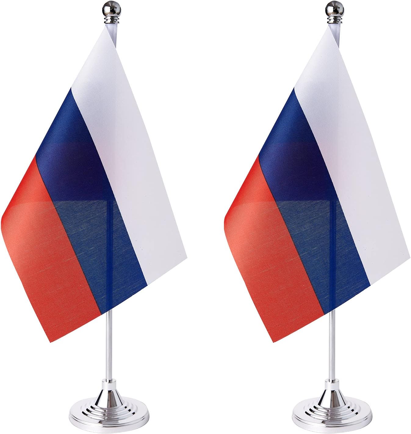 ZXvZYT 2 Pack Russia flag Russians Table Flag Small Mini Russians Desk Flags With Stand Base,International Festival Events Celebration Decorate,Home office Decorations