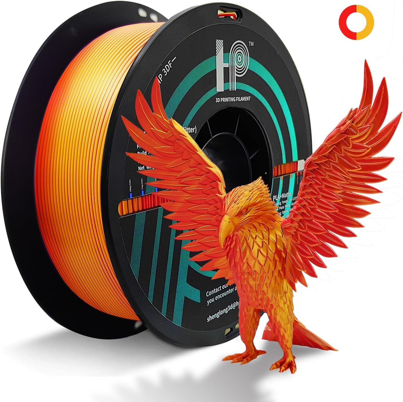 Dual Color PLA Filament,Shiny Silk Red Gold PLA, 3D Printer Filament, PLA Filament 1.75mm Dimensional Accuracy +/- 0.02mm, 1KG Spool (2.2 lbs), Fit Most FDM Printer (Silk Red Gold)