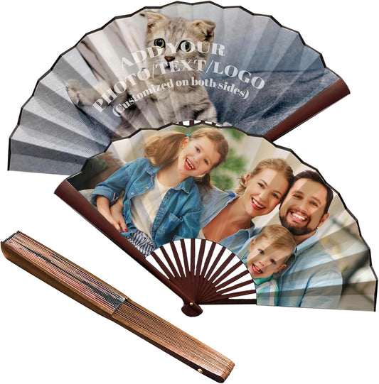 Decorative Folding Fans Personalized Fans Custom Fans Handheld Clack Fans for Line Dancing Customized with Picture Text, Fans Foldable for Line Dancing Wedding Saloon Cosplay Party Props