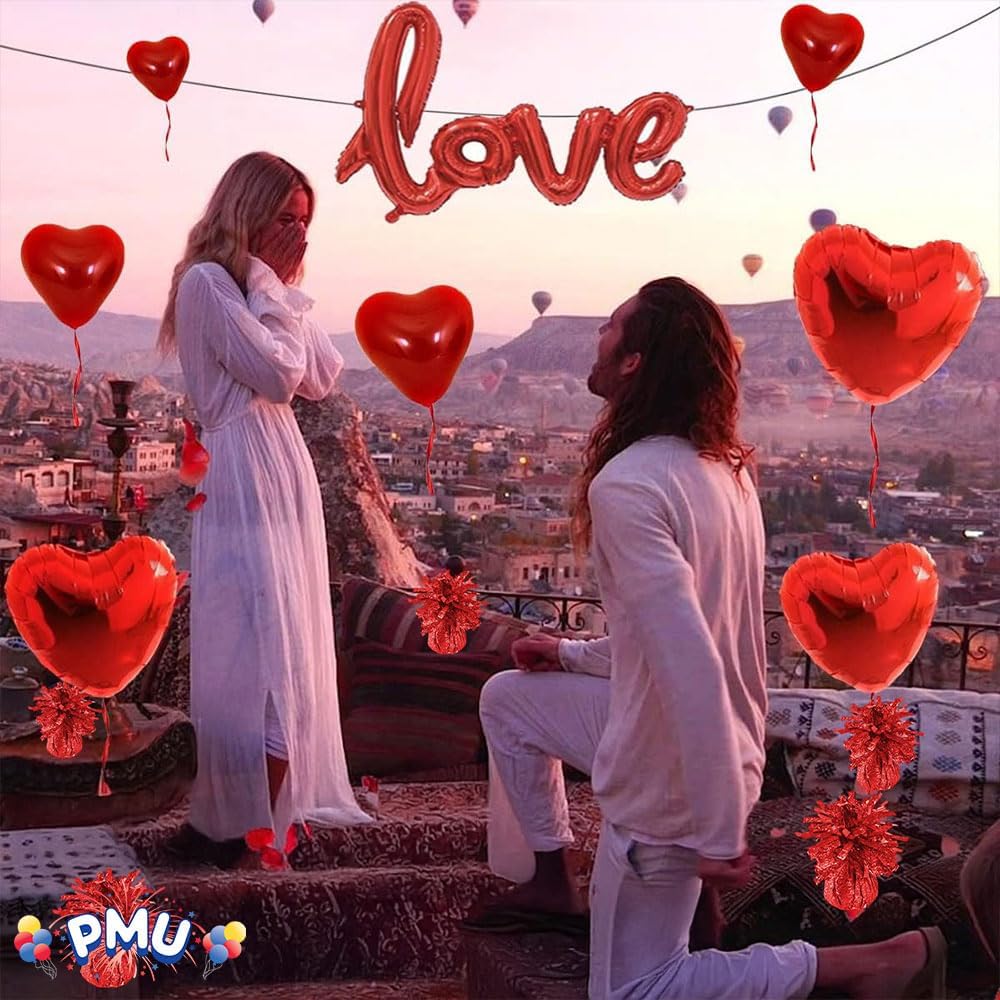 PMU 3 Pcs Kisses Balloon Weights - Decorative Balloon Weight for Christmas, Thanksgiving, Birthday, Party Favors, Wedding & Baby Shower - 6oz. Red, Pkg/3