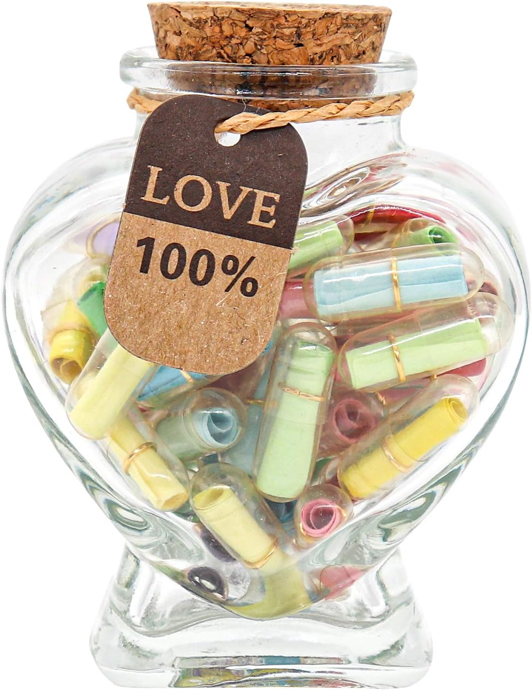 Capsule Letters Message in a Bottle - Valentines Day Gifts for Boyfriend Girlfriend - Love Letter for For Couples Men Women (Mixed Color 45pcs)