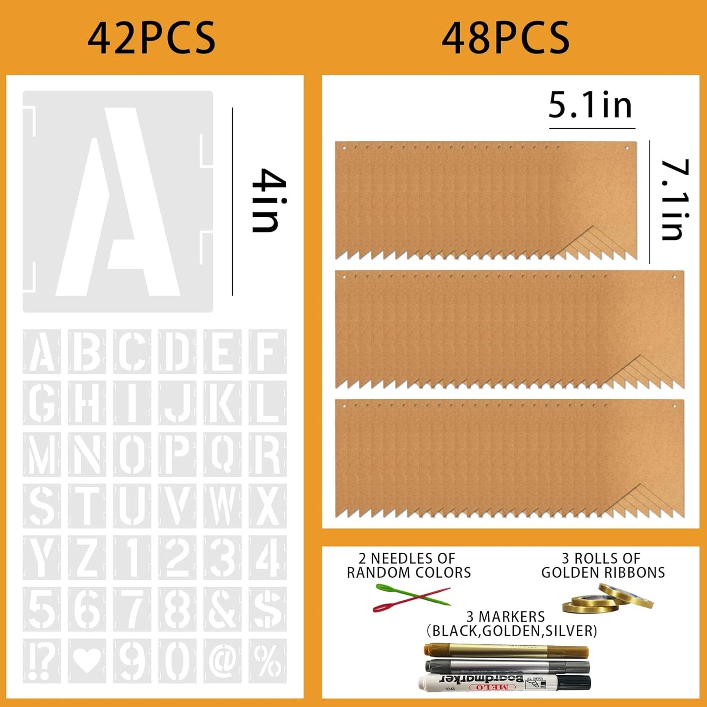 48 PCS Custom Banner with Letter Templates Markers Ribbon- Customizable Party Decoration for Birthday Wedding Baby Shower