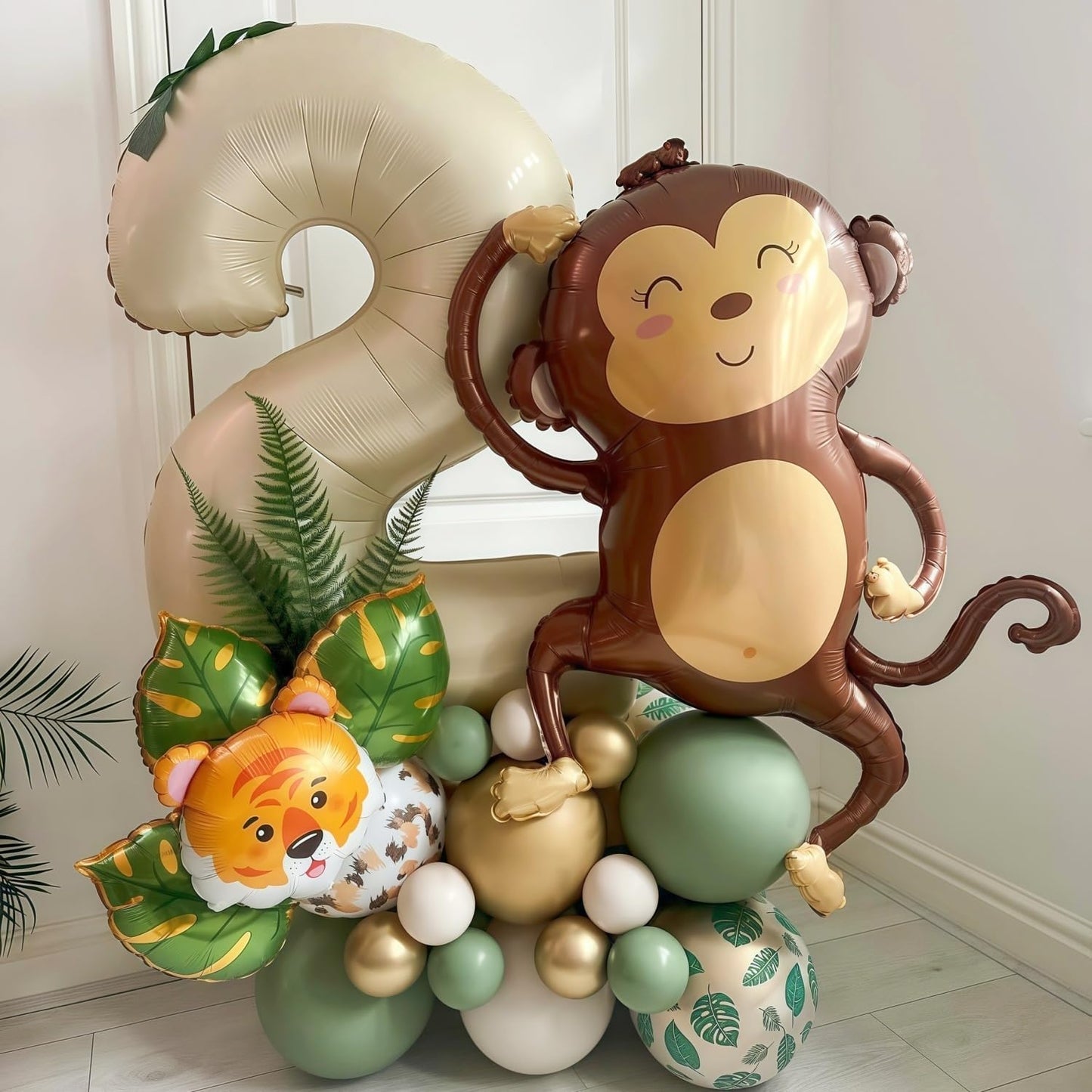 Cream 5 Balloon Number 40 Inch Cream White Number 5 Balloon Helium Mylar 5 Balloon for Birthday Party Decoration