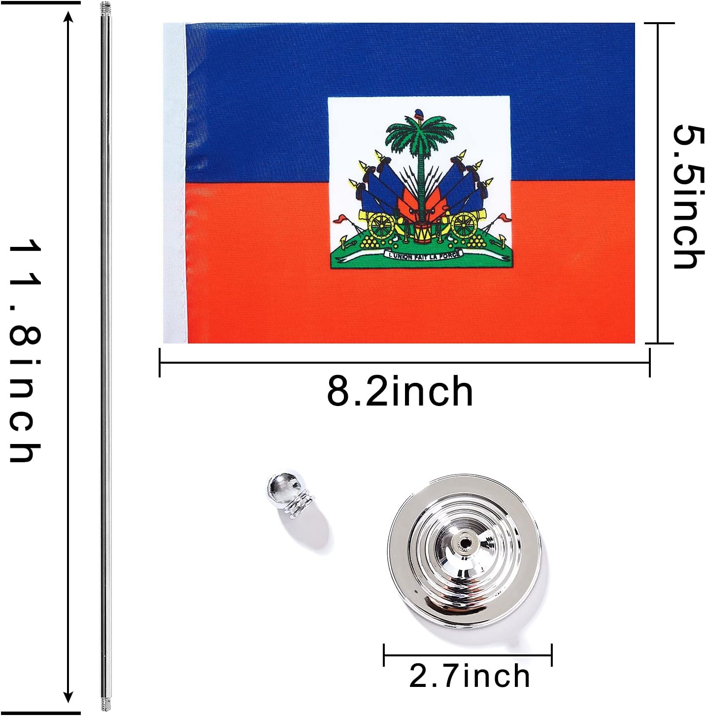 ZXvZYT 2 Pack Haiti flag Haitian Table Flag Small Mini Haitian Desk Flags With Stand Base,International Festival Events Celebration Decorate,Home office Decorations