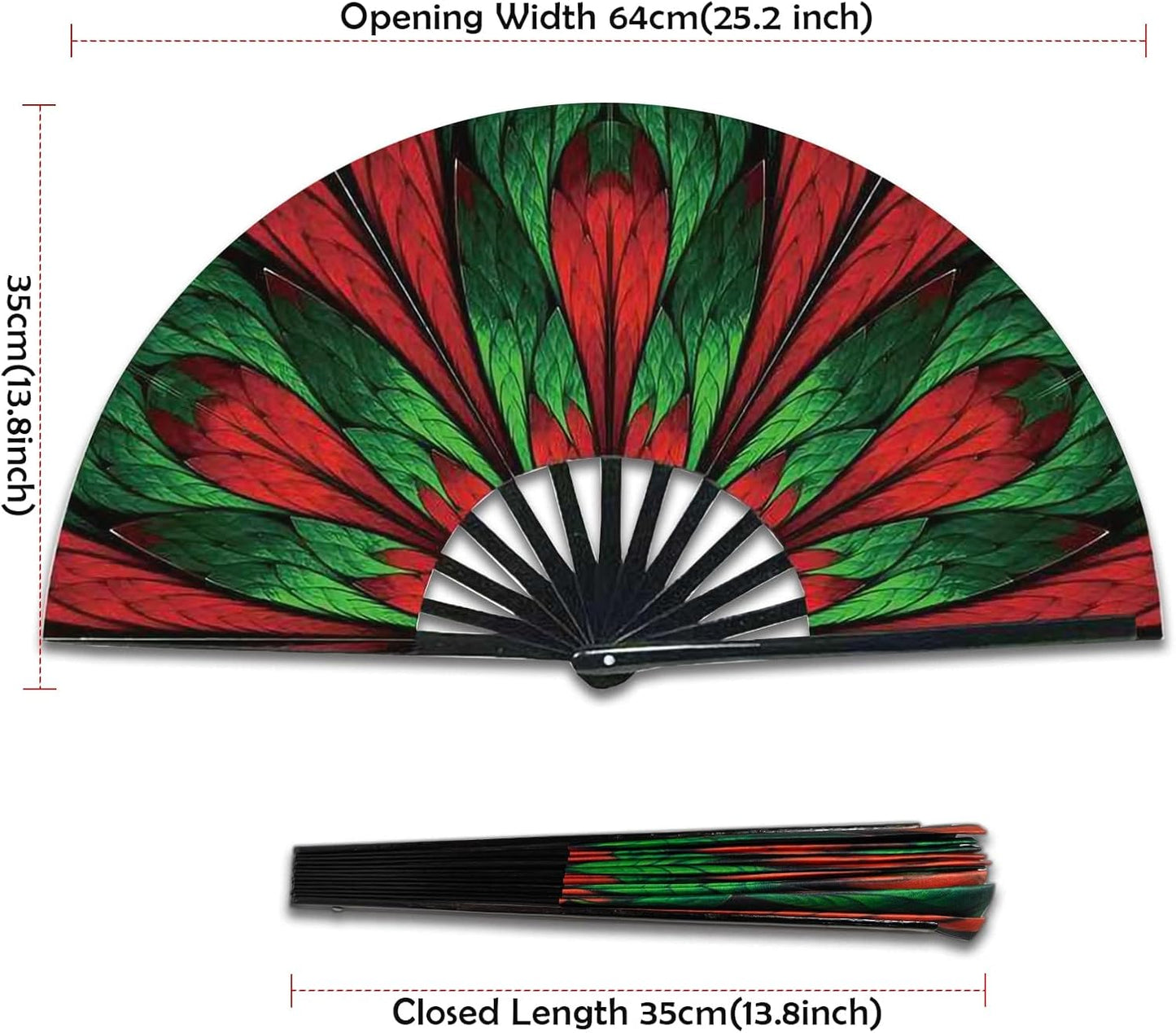 Boots on The Ground Fan, Large Folding Hand Fan for Women and Men, Popping Fans for Line Dancing for Raves, EDM, Dance Party, and Home Decoration