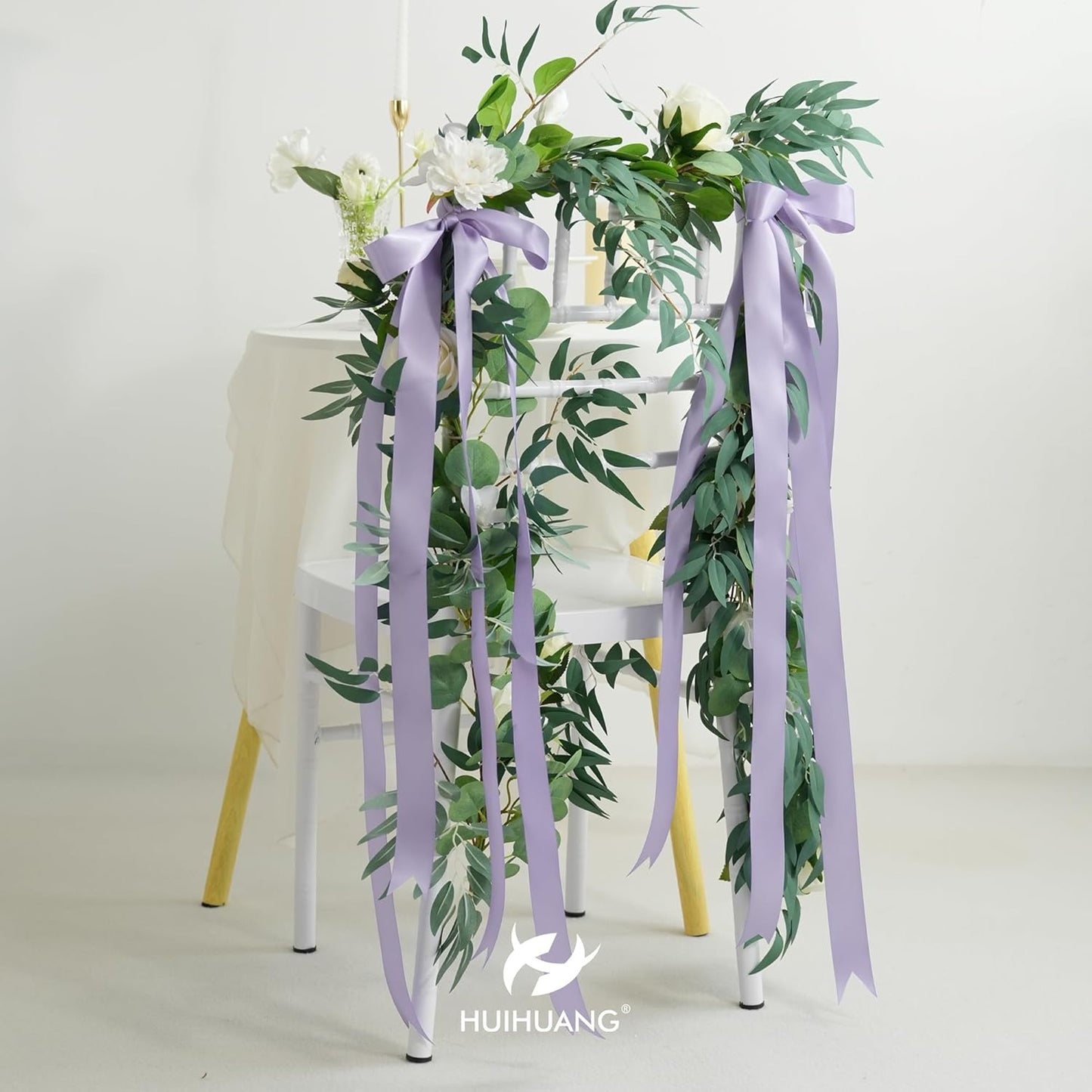 HUIHUANG Purple Satin Ribbon 1-1/2 inch x 50 Yards Lavender Purple Ribbon Double-Faced Satin Ribbon for Gift Wrapping, Bows, Flower Bouquet, Eternal Roses, Crafts, Wedding Holiday Party Decor