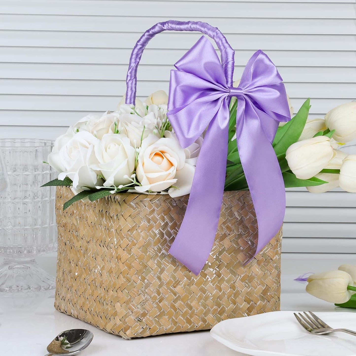 NESCCI 100 Yards Ribbon,1-1/2 Inch Light Purple Satin Ribbon,Single Face Satin Ribbons,Perfect for Gift Wrapping,Wedding Decoration,Handmade Bows,Wrapping Bouquet,Halloween, Christmas