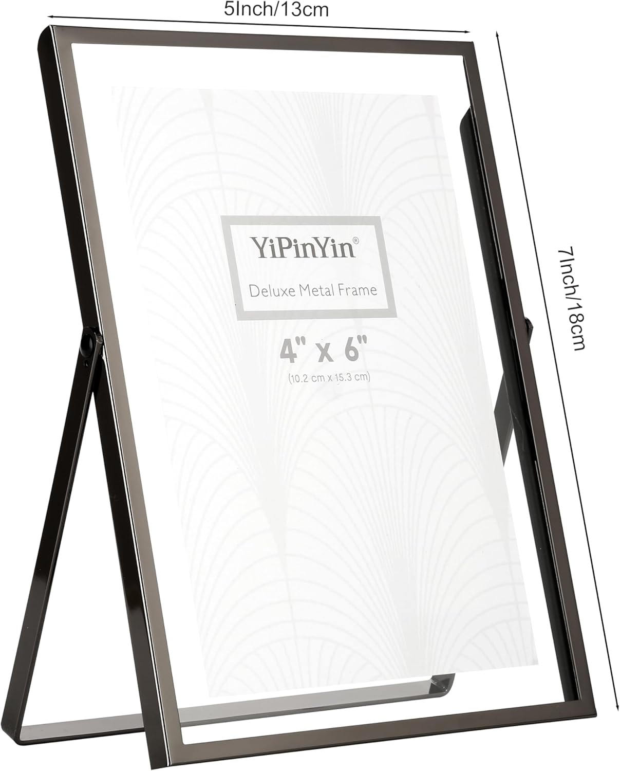 Charcoal Black 5x7'' Floating Frame Set of 2,For Photo Sizes 3.5x5'',4x 6'',Metal Frames for Tabletop,Shelf Display, for Gift Choice Wedding,Christmas,Birthady,Home or Office Decor.