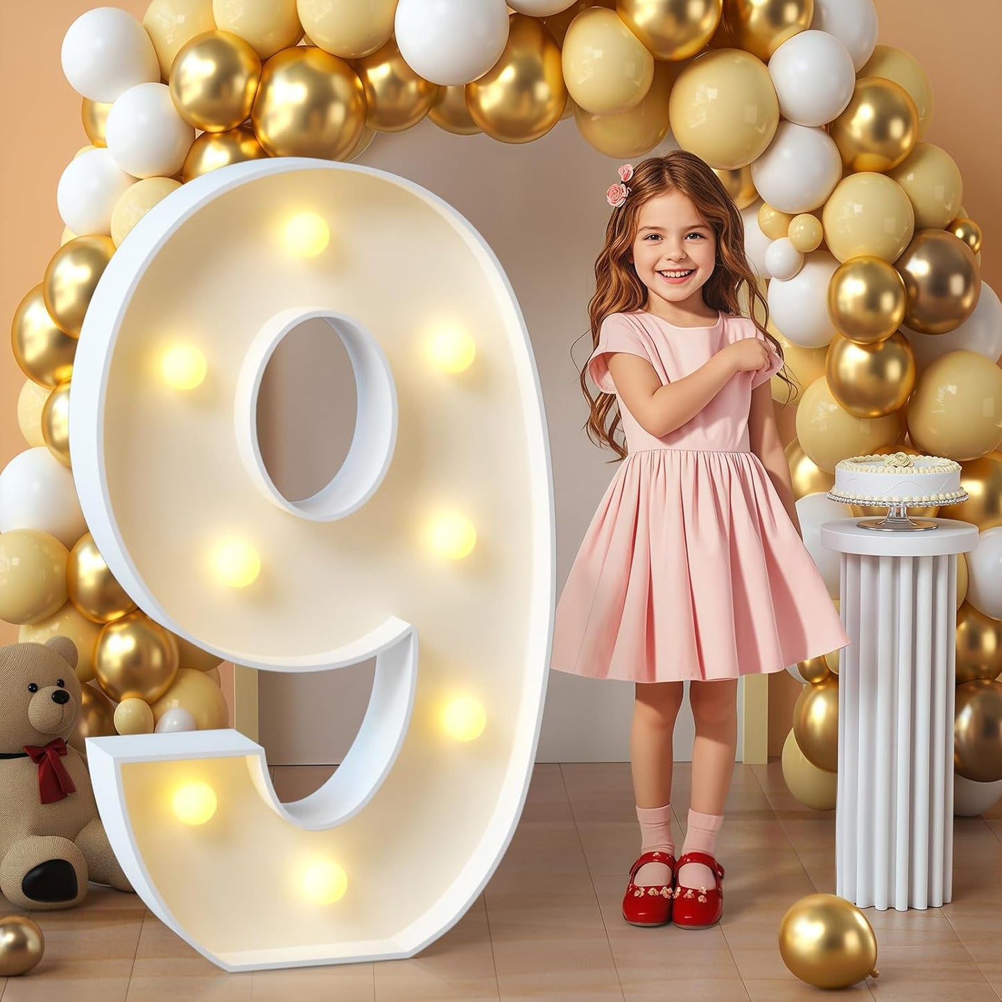 imprsv Marquee Light Up Numbers, Mosaic 3FT Marquee Numbers for 19th Birthday Decorations Anniversary Party Decor, Large 9 for Party Decorations (Need to Assemble)