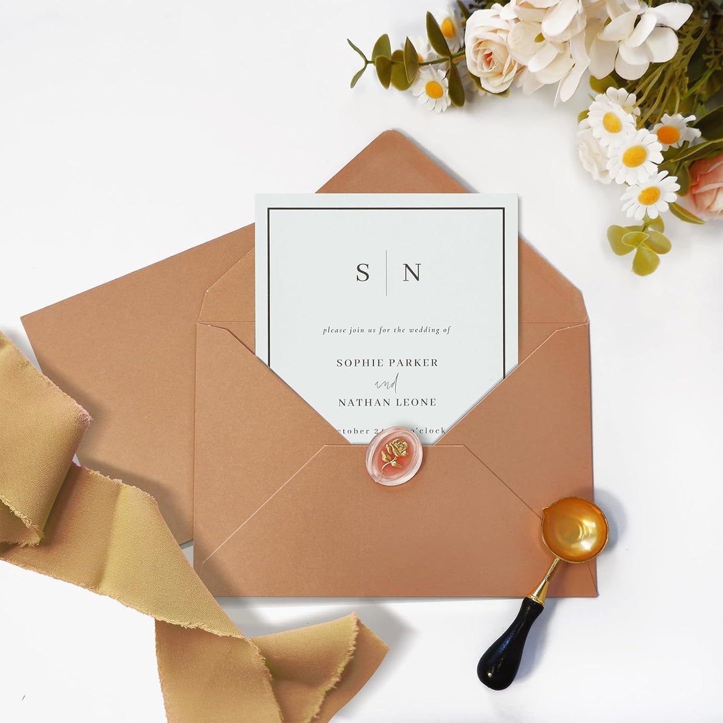 50 Pack 5x7 Envelopes Letter Size, Brown A7 Envelopes Self Seal for Wedding Invitation, Envelope 5.4x7.6 for Greeting Cards, Photos, Baby Shower, Graduation, Thank You Cards, Announcements