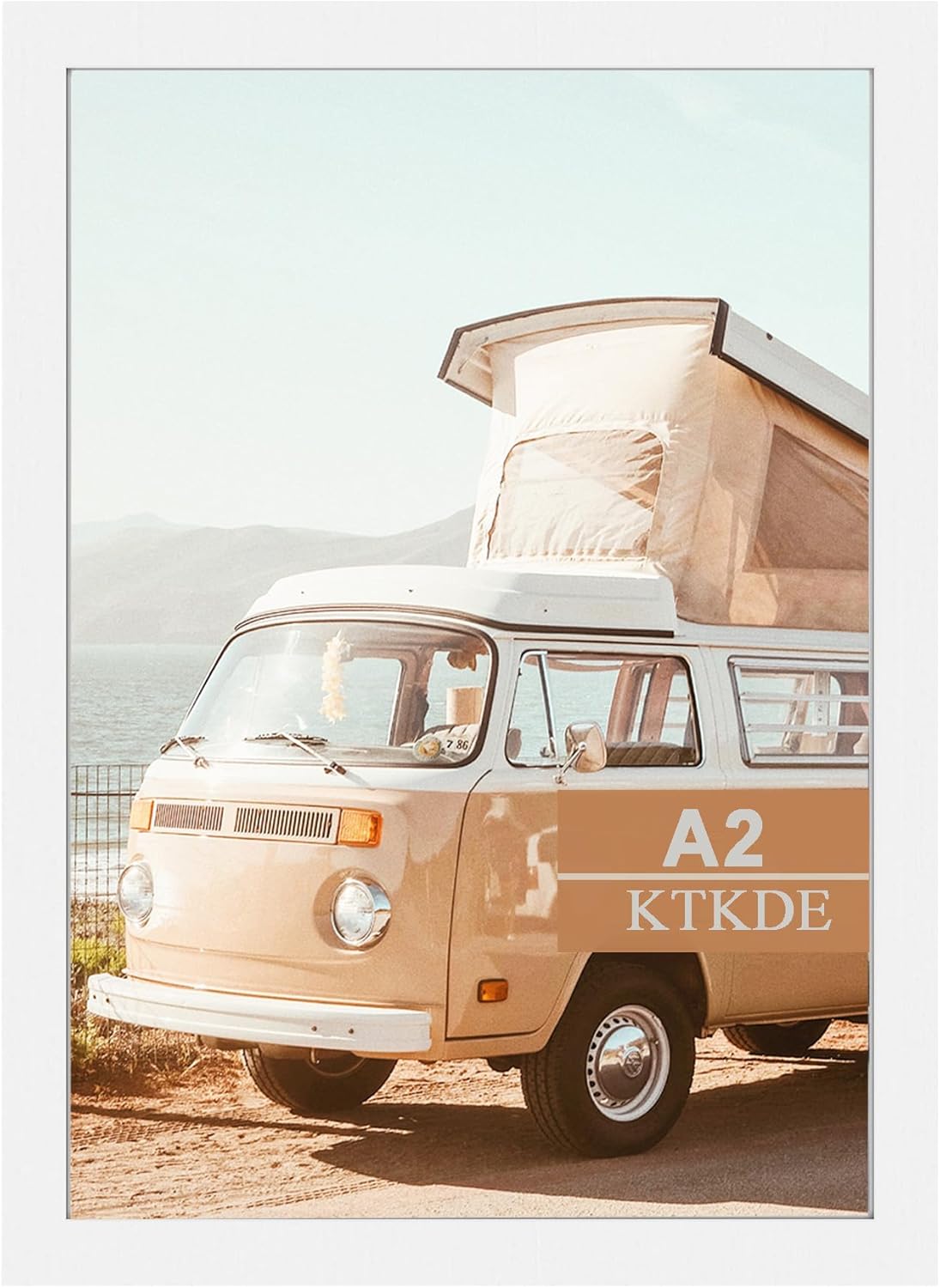 KTKDE A2 Picture Frame White Woodgrain Display 16.5x23.4 inch Poster Frames Vertical & Horizontal Wall Hanging Large Picture Frame and Artwork-Perfect for Christmas gifts and Home Decor