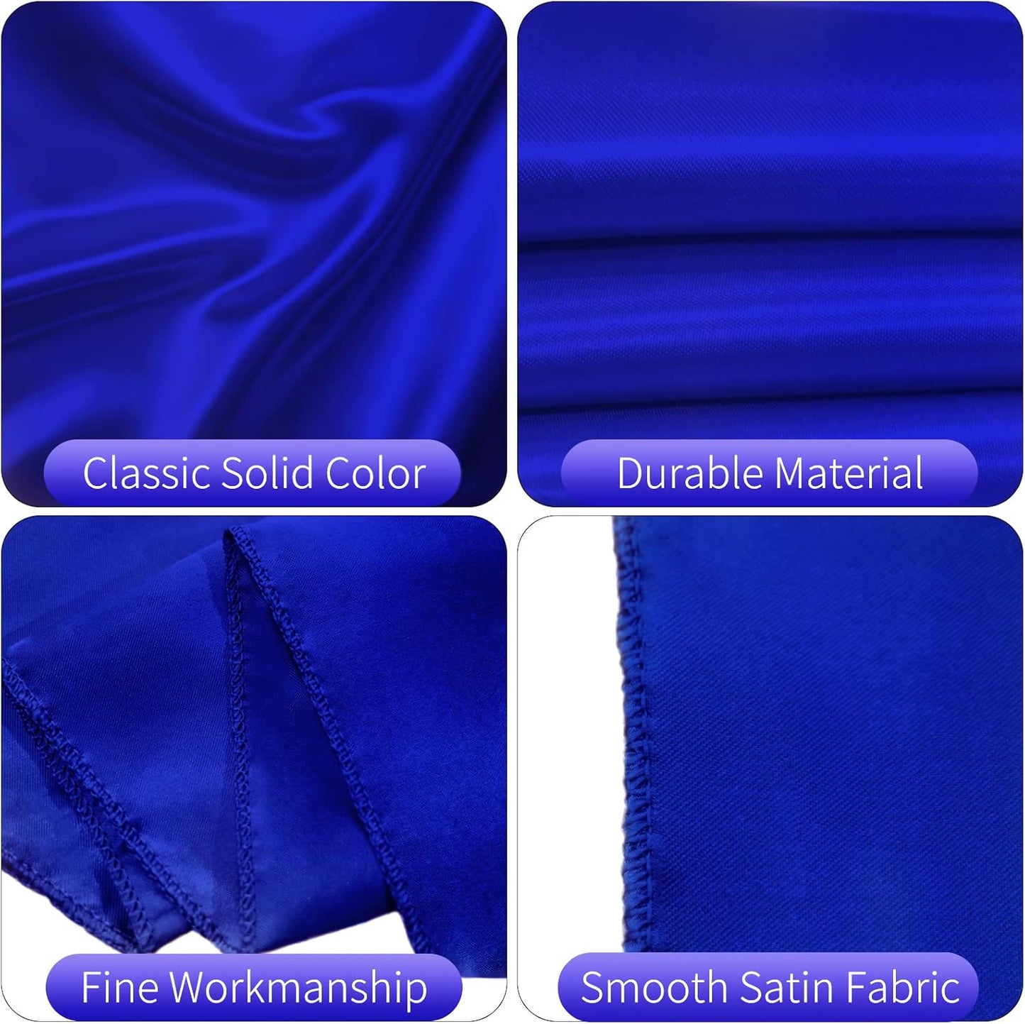 50 PCS Satin Chair Sashes Bows Decorative Universal Chair Cover Chair Ribbon Ties Back Sash for Wedding Birthday Party Ceremony Reception Hotel Events Banquet Restaurant Decor(7 x108 inch,Royal Blue)