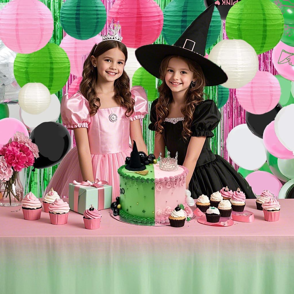 Pink Green Paper Lanterns Decorative 15pcs Party Hanging Decorations for Party Birthday Bachelorette Wedding Birthday Baby Shower Summer Themed Party Anniversary Green Pink White Room Decor