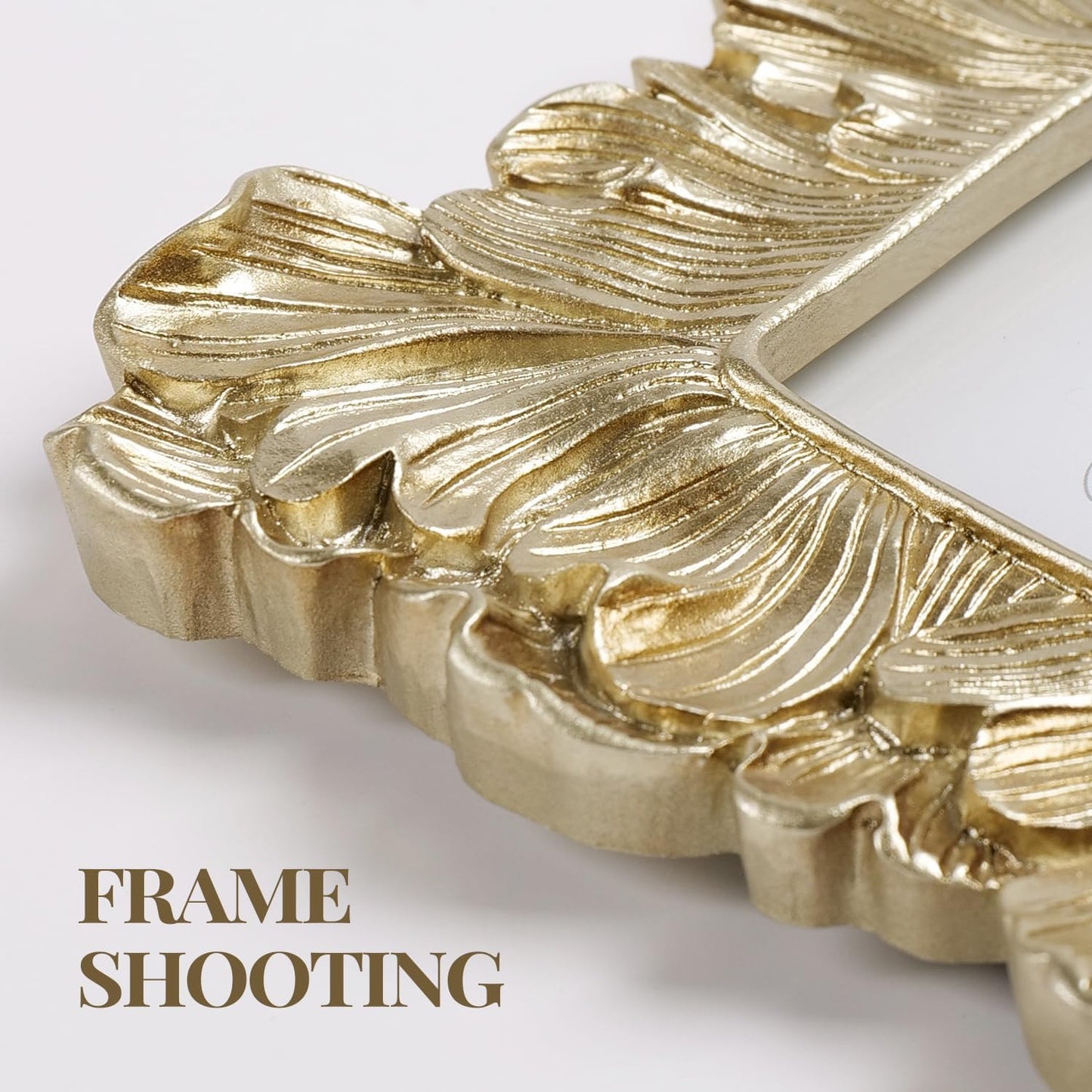 Cuspin 6x6 Gold Picture Frame, Vintage Gold Palm Leaves Textured Hand-Crafted Resin Frames with Glass Front, Retro Square Photo Frame for Wall and Tabletop Display Home Decor