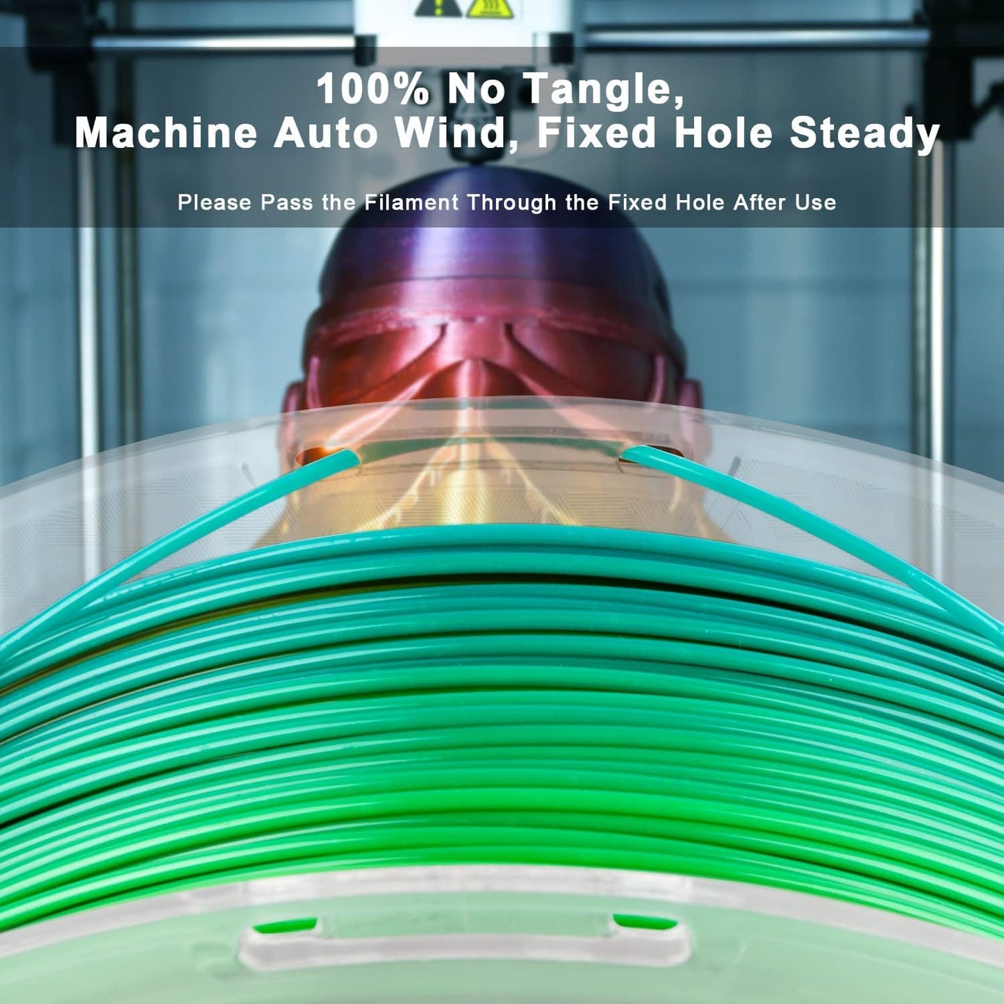 AMOLEN PETG 3D Printer Filament 1.75mm Gradient Rainbow PETG Multicolor Rainbow 1KG/2.2lb