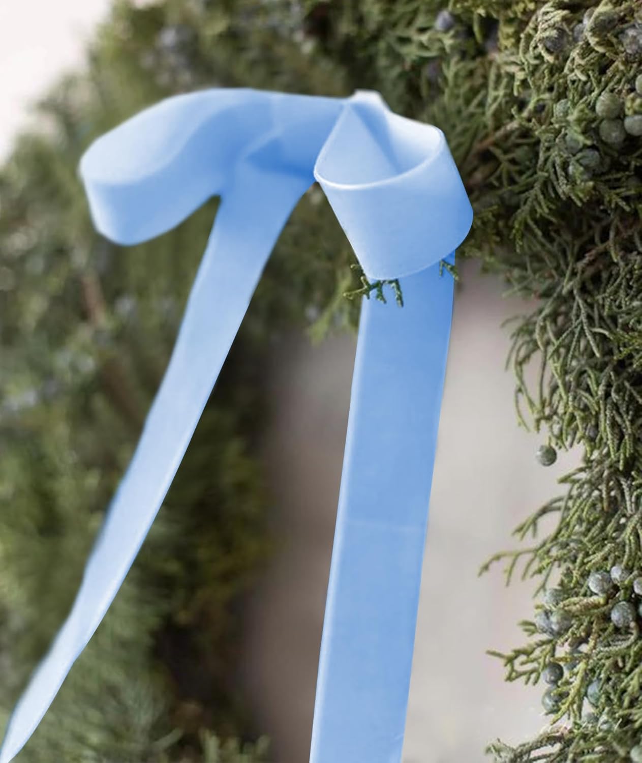 Light Blue Velvet Ribbon 1.5'' 25 Yards for Christmas Tree, Gift Wrapping, Flower Bouquet, Wreath Decorations, Bow Making