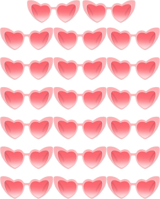 Flutesan 20 Pairs Retro Heart Sunglasses Vintage Cat Eye Heart Glasses Women Bachelorette Bride Sunglasses Bulk