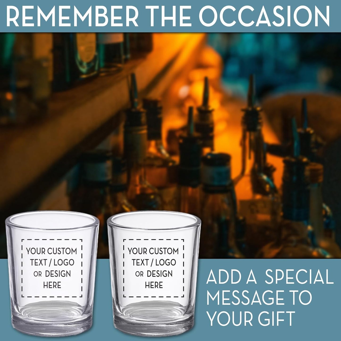 Custom Image Shot Glass 2.5oz, Personalized with Your Logo, Company Design, Picture, Text, Monogram, Customized Photo Printed Unique Gift For Coworkers