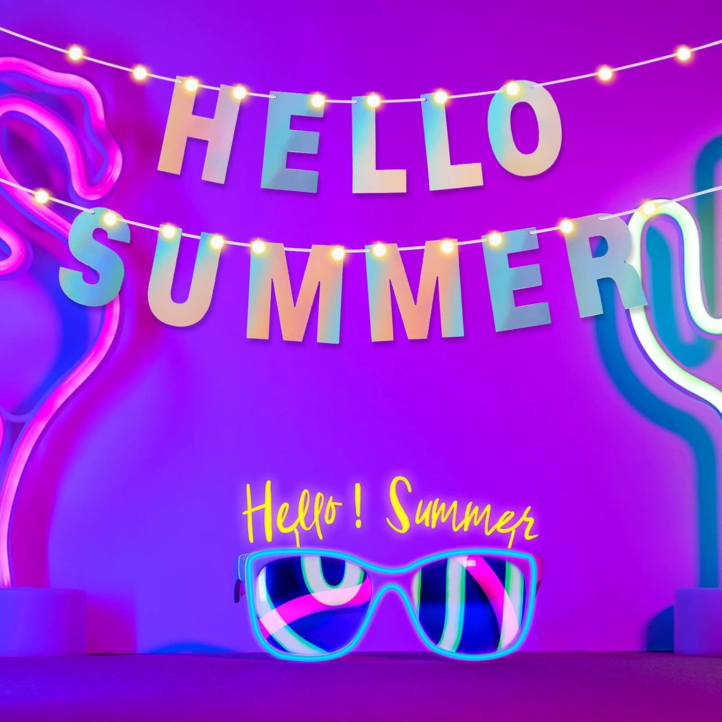 TaoBary 112 Pcs DIY Letter Kit Glitter Customizable Banner Letters Include 107 Letters and Numbers 3 Rope and 2 Needles for Birthday Halloween Christmas Wedding Valentine Party Decor(Holographic)