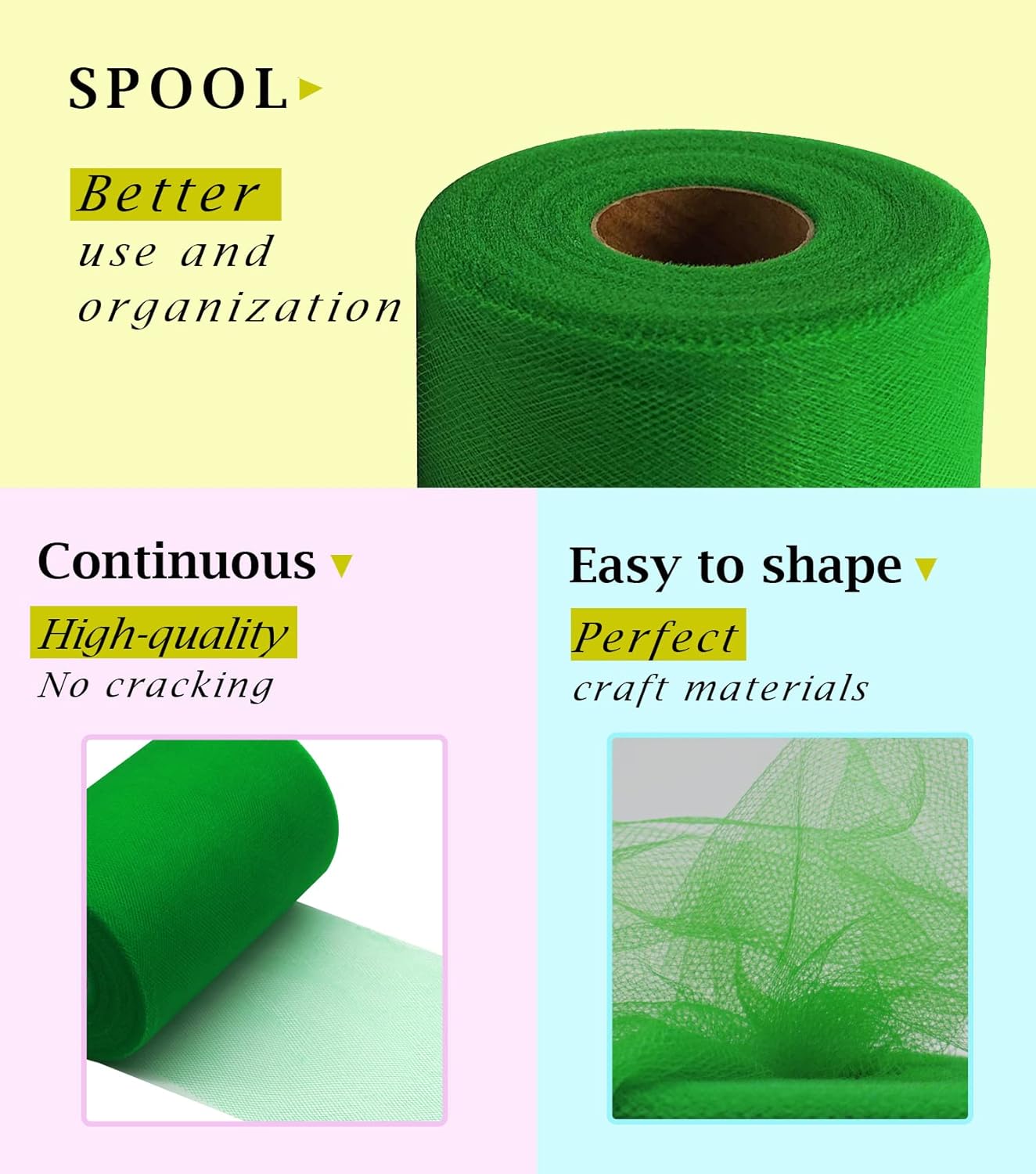 Emerald Green Tulle Fabric Roll 6 Inch X 300 FT (100 Yards) Matte Tulle Ribbon Netting Mesh Spool for DIY Tutu Skirt Wedding Bow Gift Wrapping Baby Shower Christmas Party Halloween Decorations