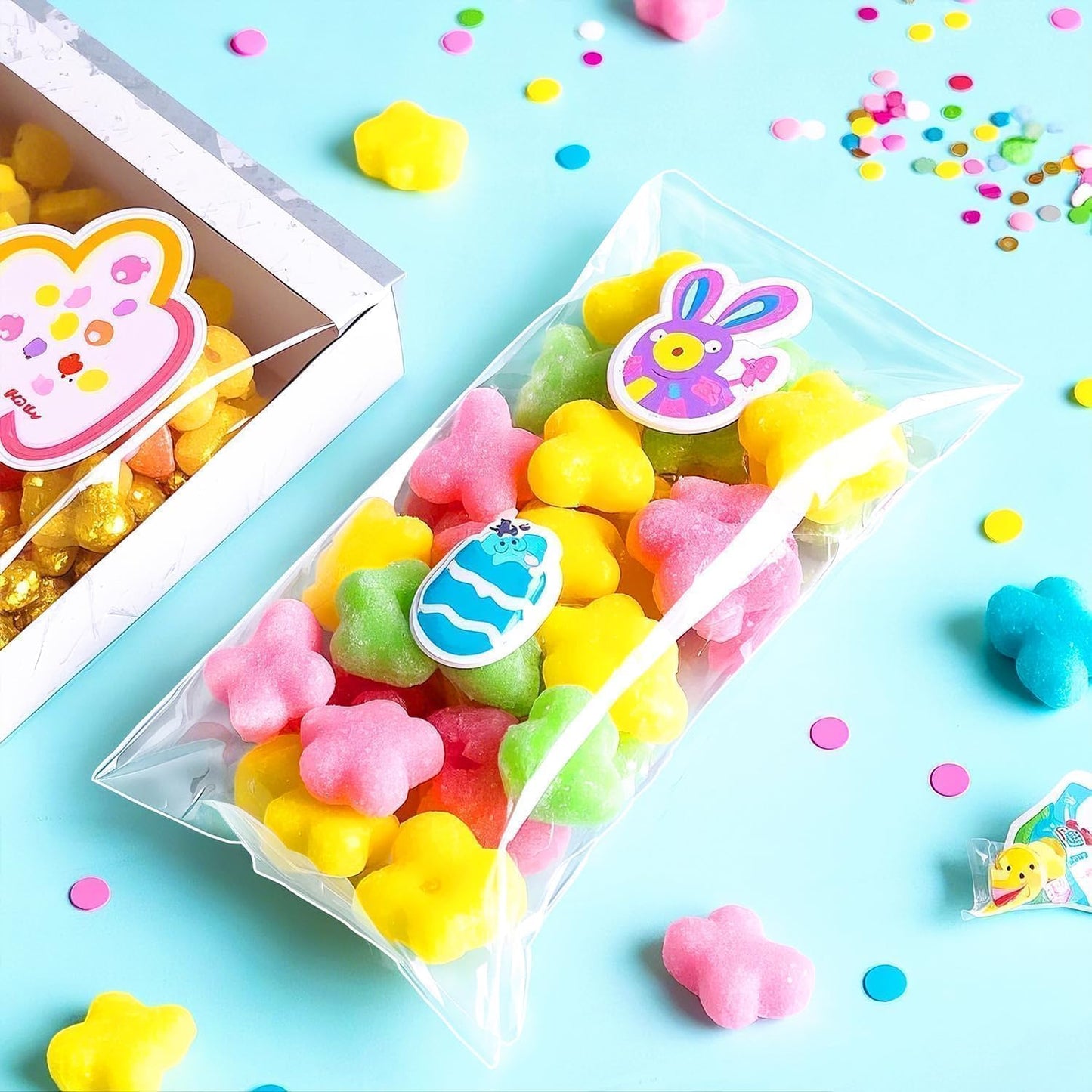 PigPotParty 3"x7" Cellophane Cookie Bags Self Sealing, 100 Pcs Clear Plastic Treat Individual Cookie Bags with seal, Perfect for Goodies, Party Favors, Snacks, Gift Wrapping