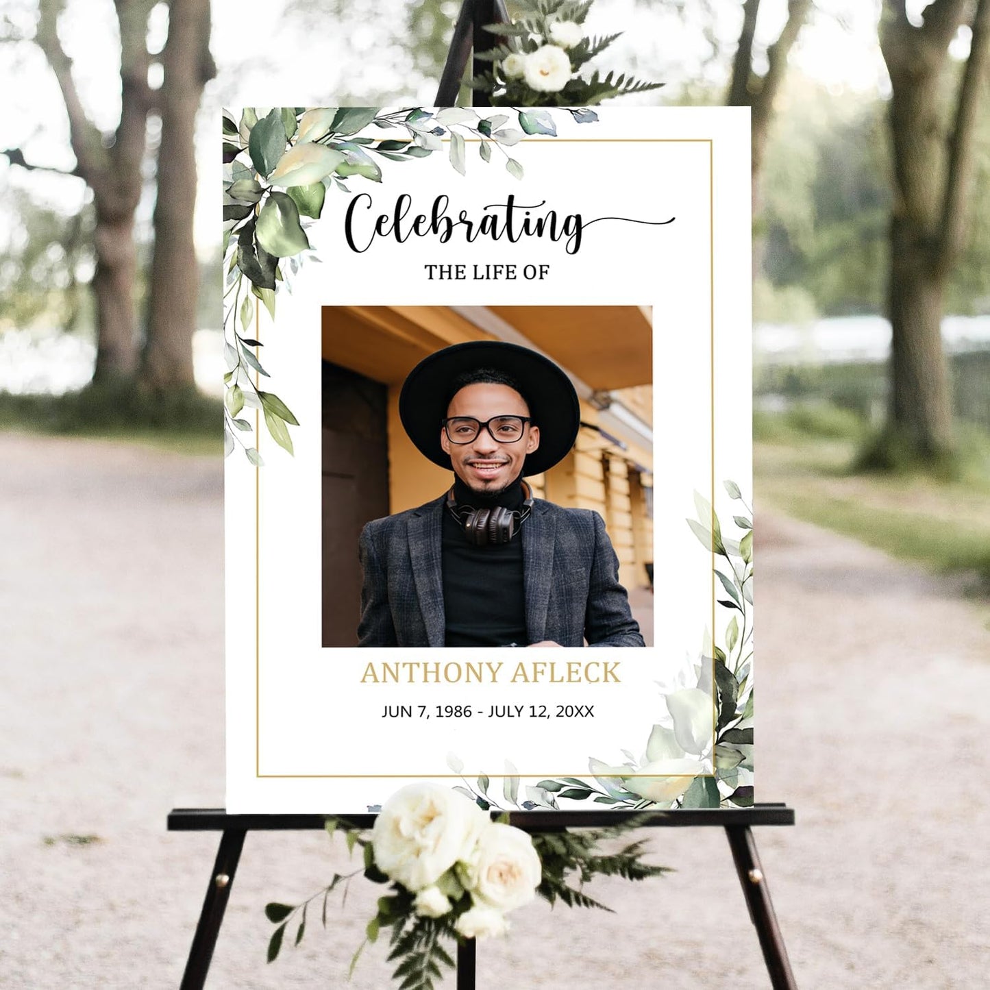 Greenery Funeral Welcome Sign, Memorial Welcome Sign, Celebration of Life Welcome Sign, Celebration Of Life Signs, Funeral Program, Eucalyptus Greenery Funeral Sign