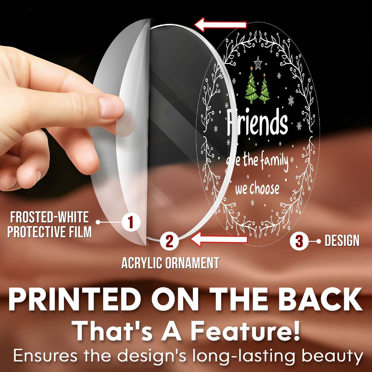 HEXMOZ Best Friend Ornaments for Women - Friends Christmas Ornaments Gifts - Friendship Gifts for Friend Female, BFFs, Besties, Soul Sisters, Friends Group Keepsake Christmas Tree Decoration