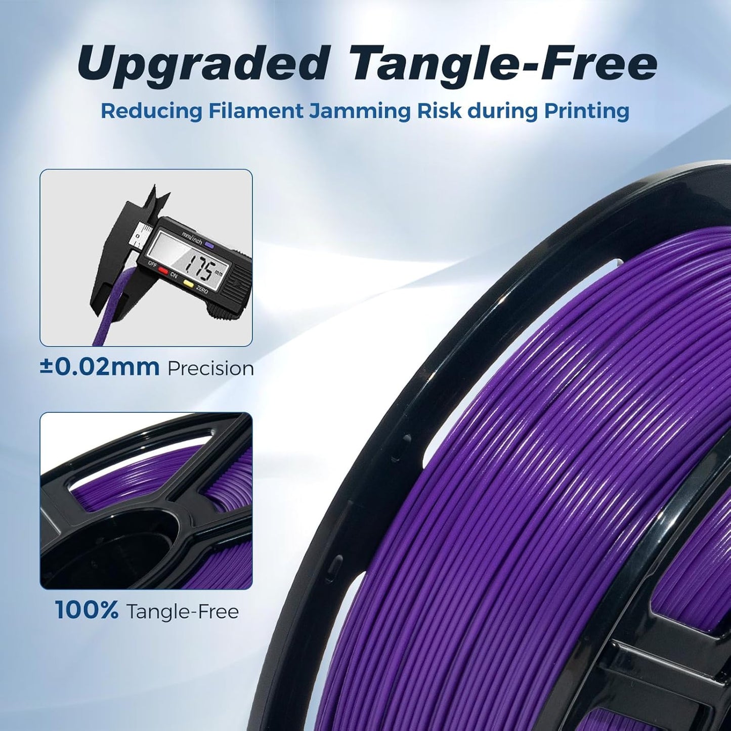 FLASHFORGE Rapid PLA Filament 1.75mm Purple, 500mm/s High Speed Printing, 3D Printer Filament 1kg Spool, Dimensional Accuracy +/- 0.02mm, Enjoy Exceptional Print Quality