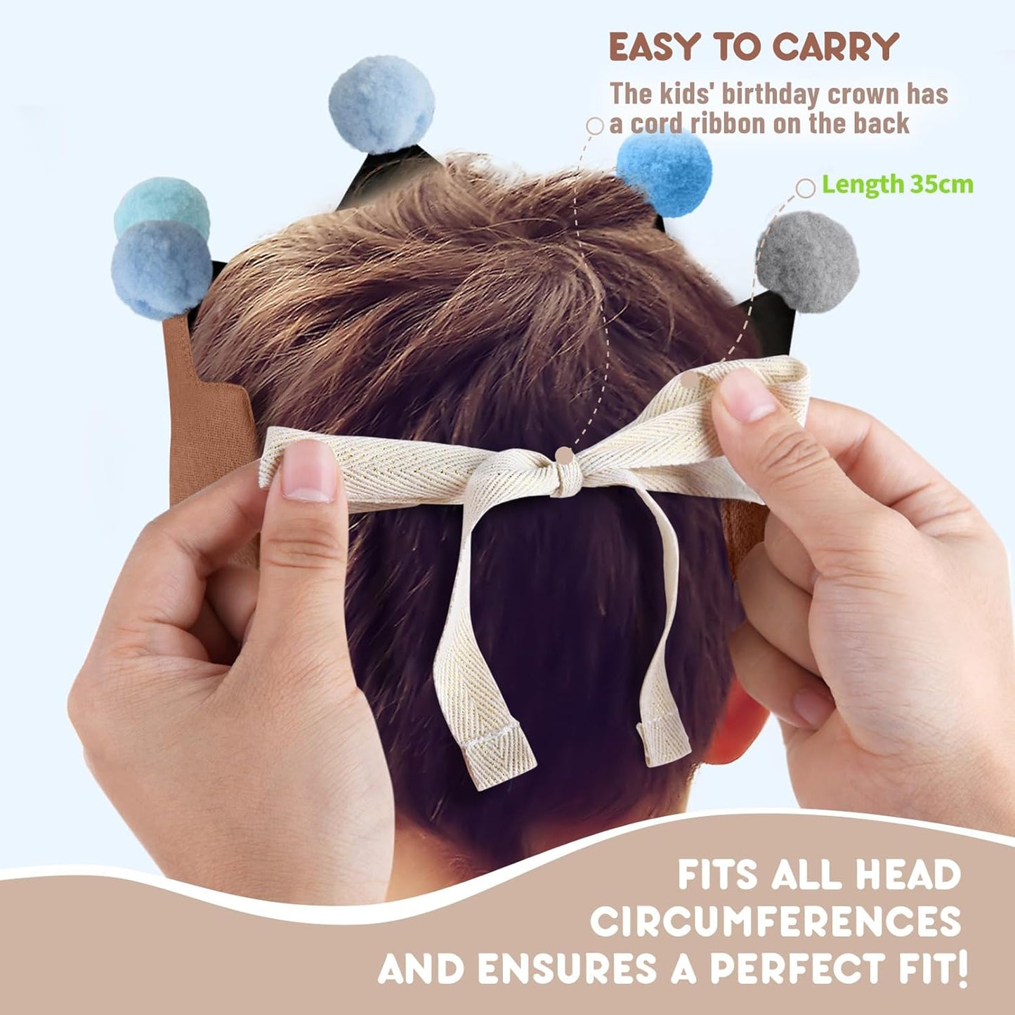 Reusable Birthday Crown with Numbers,Kids Birthday Hat Fabric Crown Pertain Kids Boy Toddler Girl Baby Bday Hats