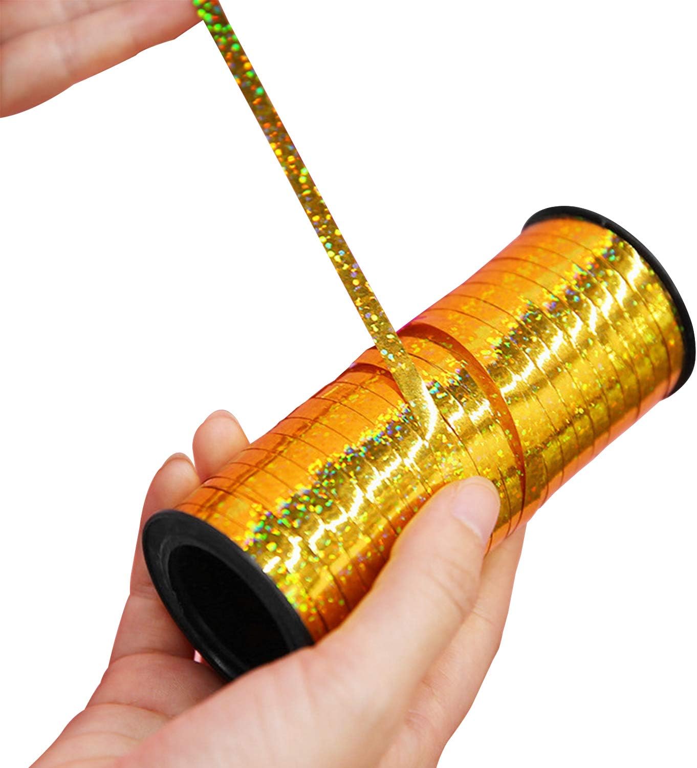 7 Pack Curling Ribbon, Crimped Curling Ribbon Metallic Balloon Ribbons Gift Wrap Ribbons Balloon String Shiny Wrapping for Crafts, Christmas, Birthday, Wedding, Party Decoration (Glittered)