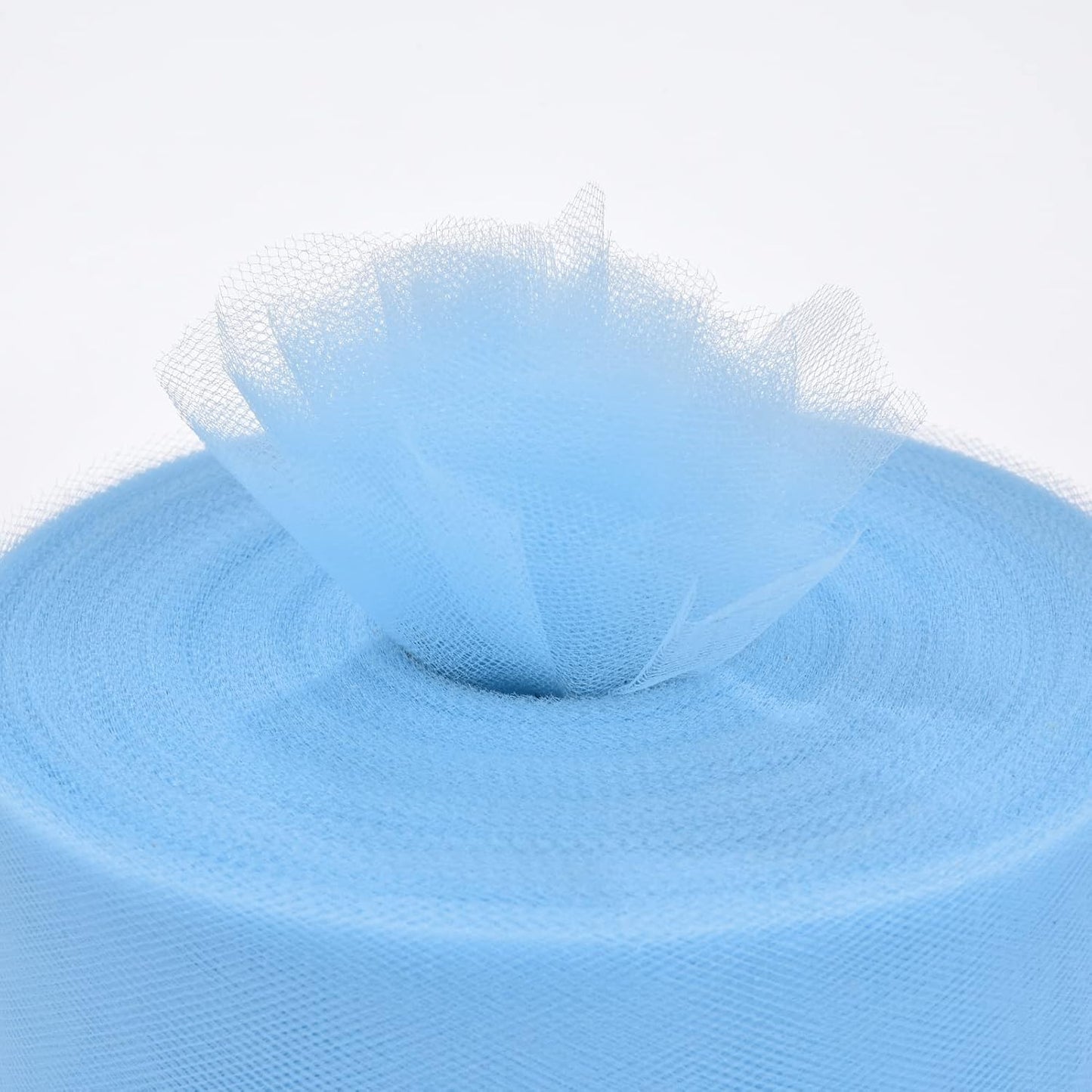 Tulle Fabric Roll, 6” by 200 Yards (600FT) Tulle Organza Fabric Spool for DIY Tutu Skirt Baby Shower Decor Wedding Backdrop Crafts Birthday Party Supplies(Aqua Blue)
