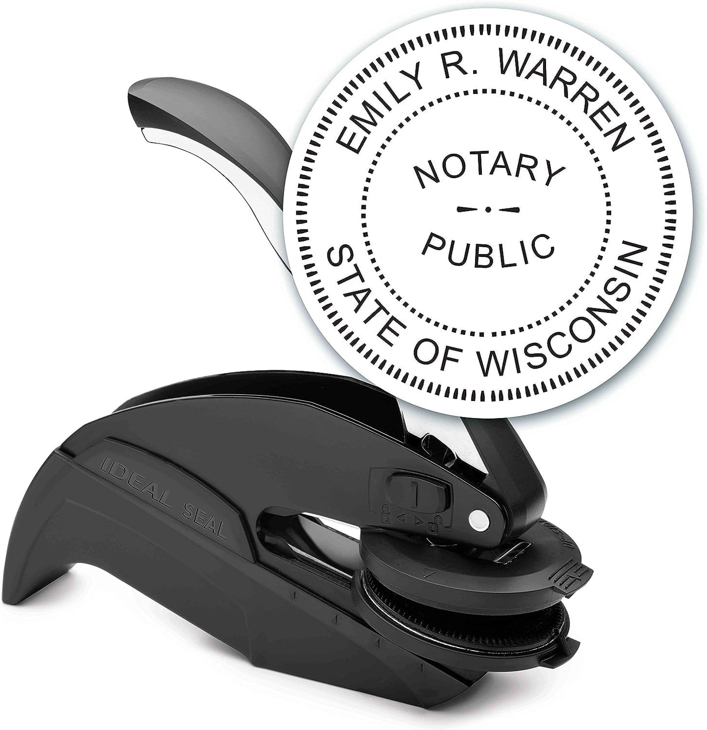 MaxMark Notary Seal Round Embosser for Wisconsin State - Includes Gold Burst Seal Labels (50 Count)