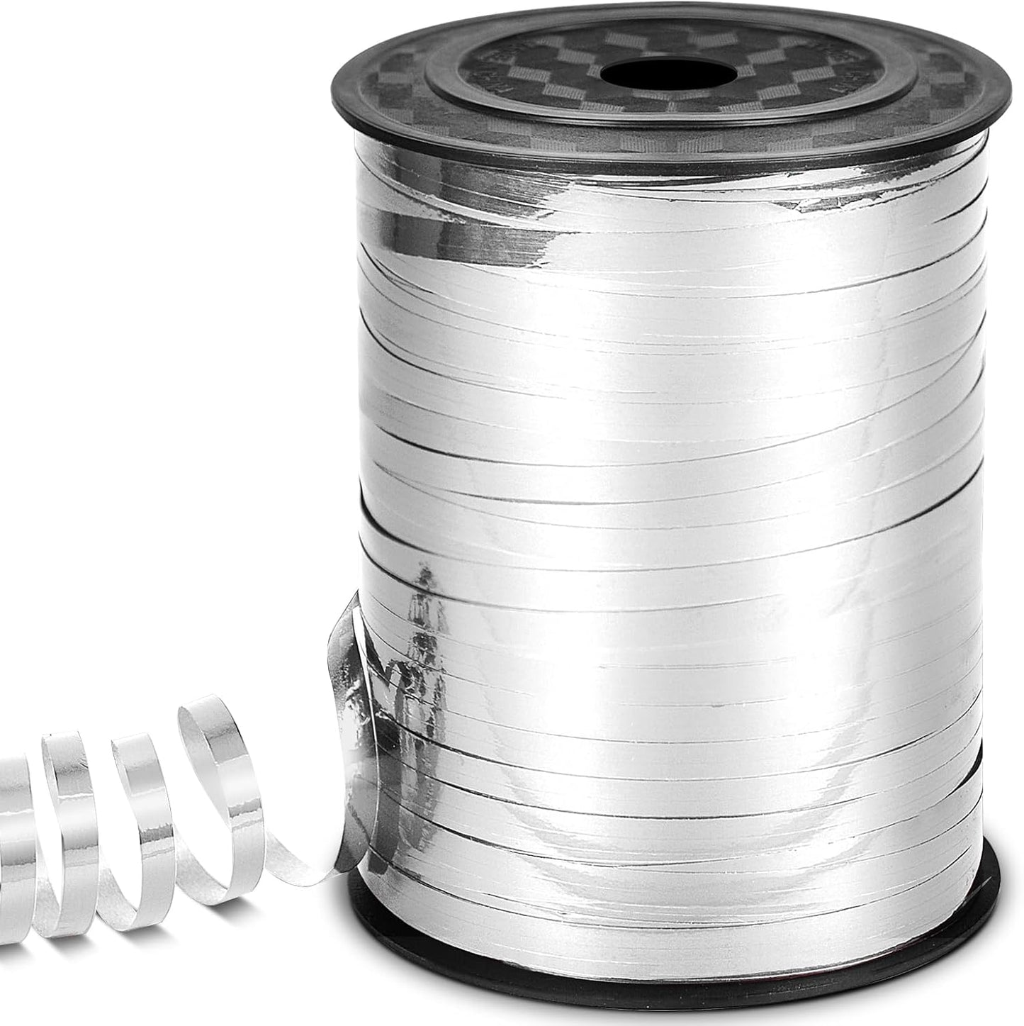 Silver Metallic Ribbon - 500 Yard Iridescent Crimped Ribbon for Crafts, Gift Wrapping, Balloons, Florist Flowers (1 Roll)