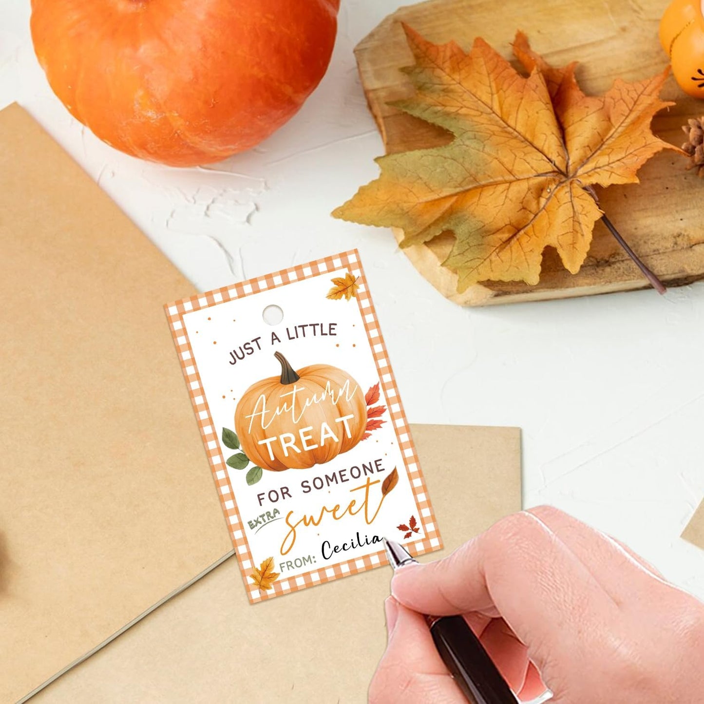 50pcs Thanksgiving Gift Tags with String, Autumn Pumpkin Thank You Tags for Birthday and Baby Shower Party Favors Decoration(Pumpkin)