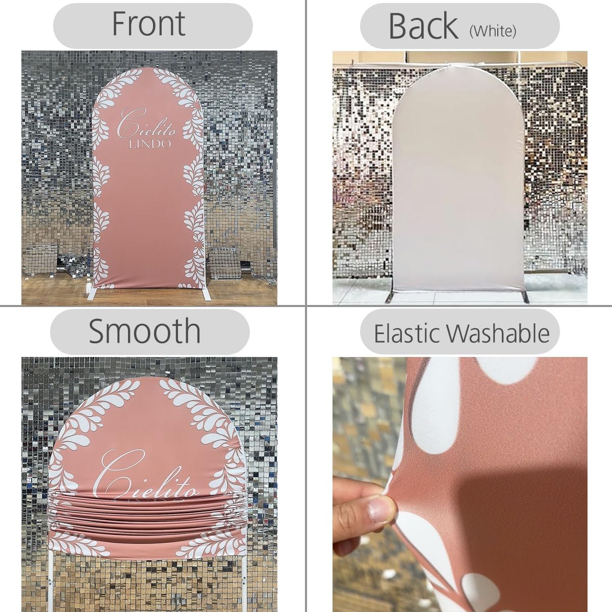 Mexico Theme Arch Stand Covers Fiesta Wedding Party Elastic Fabric Background Birthday Baptismx Baby Shower Decor Props (120x220cm(W48''H86''),G-3744)