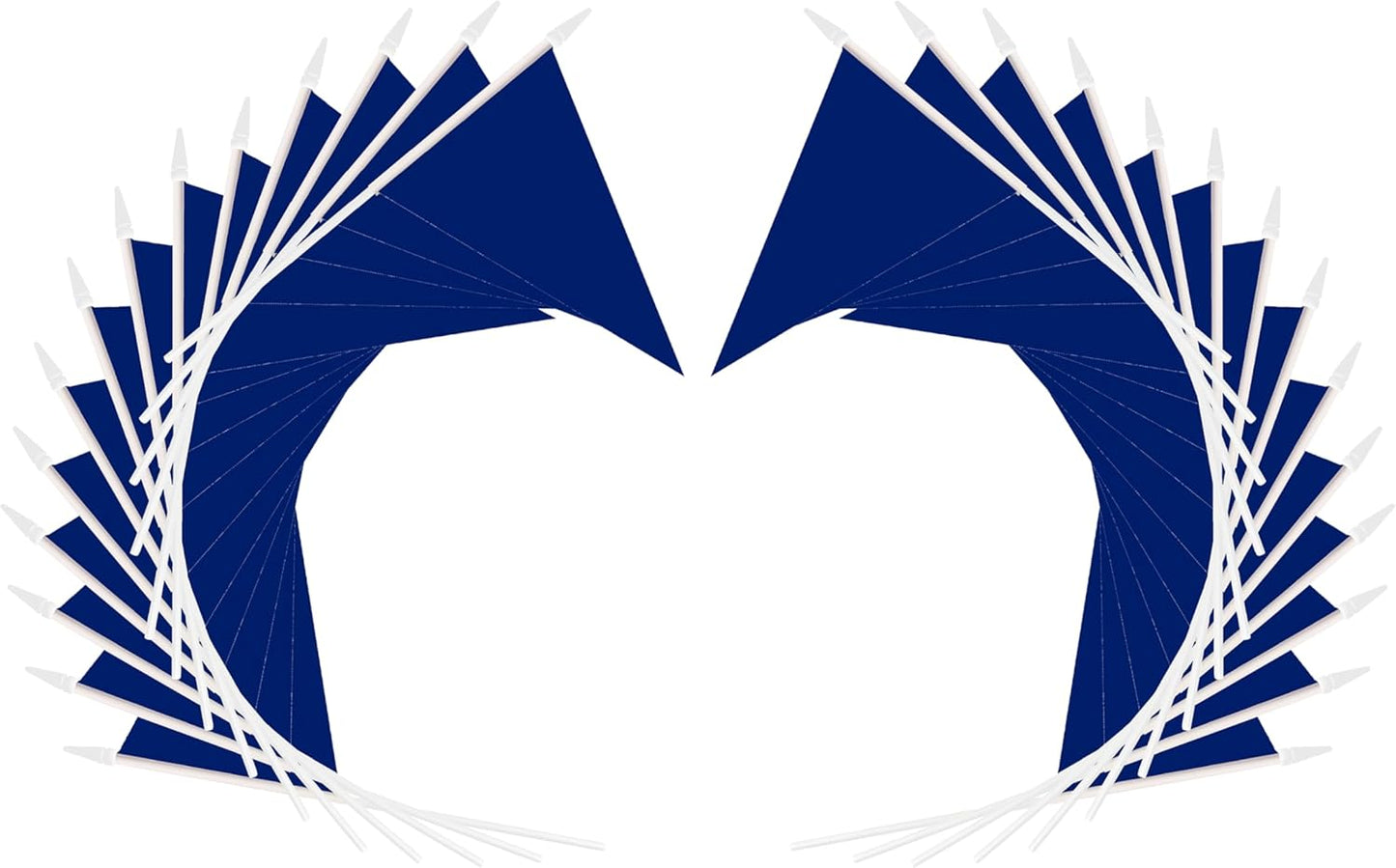 12 Pack Dark Blue Pennant Flags Small Mini Hand Held Solid Color Pennant On Sticks Flags with 12.6"Solid Pole & Spear Top,Party Events Celebration,School,Grand Opening,Kids Birthday,Sports Clubs,Flower Pot