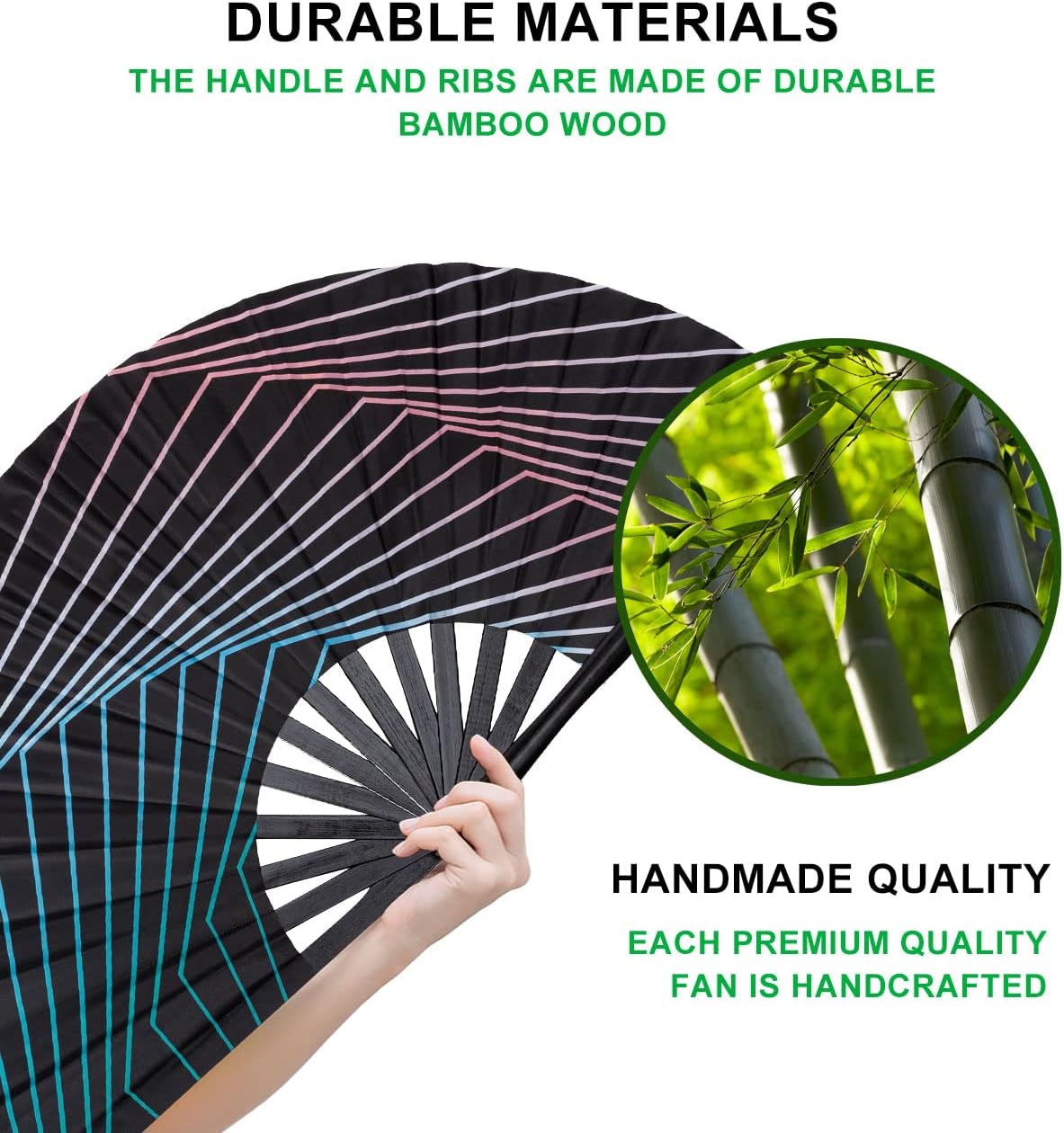 Amajiji Large Folding Hand Rave Fan Popping Fan for Line Dancing Clacking Fans for Boots On The Ground Dance,Party,Decoration,Festival (Illusion Trippy)