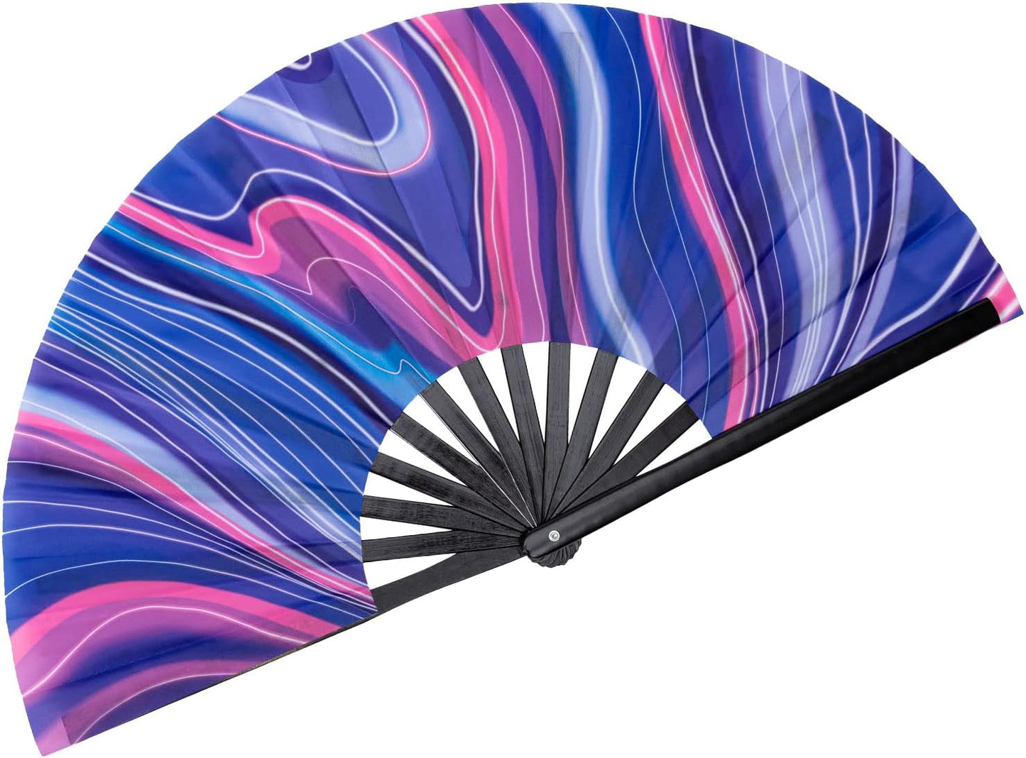 Amajiji Large Folding Hand Rave Fan Popping Fan for Line Dancing Clacking Fans for Boots On The Ground Dance,Party,Decoration,Festival (Purple Basses)