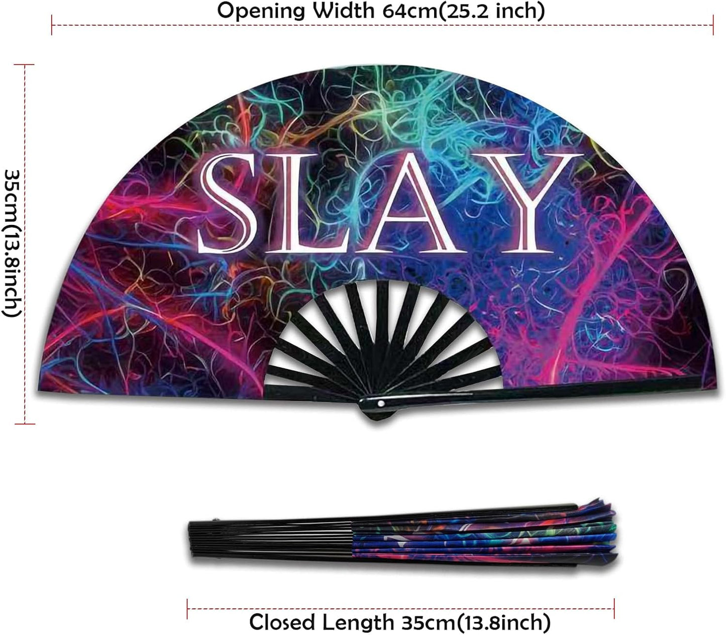 Boots on The Ground Fan, Large Folding Hand Fan for Women and Men, Popping Fans for Line Dancing for Raves, EDM, Dance Party, and Home Decoration