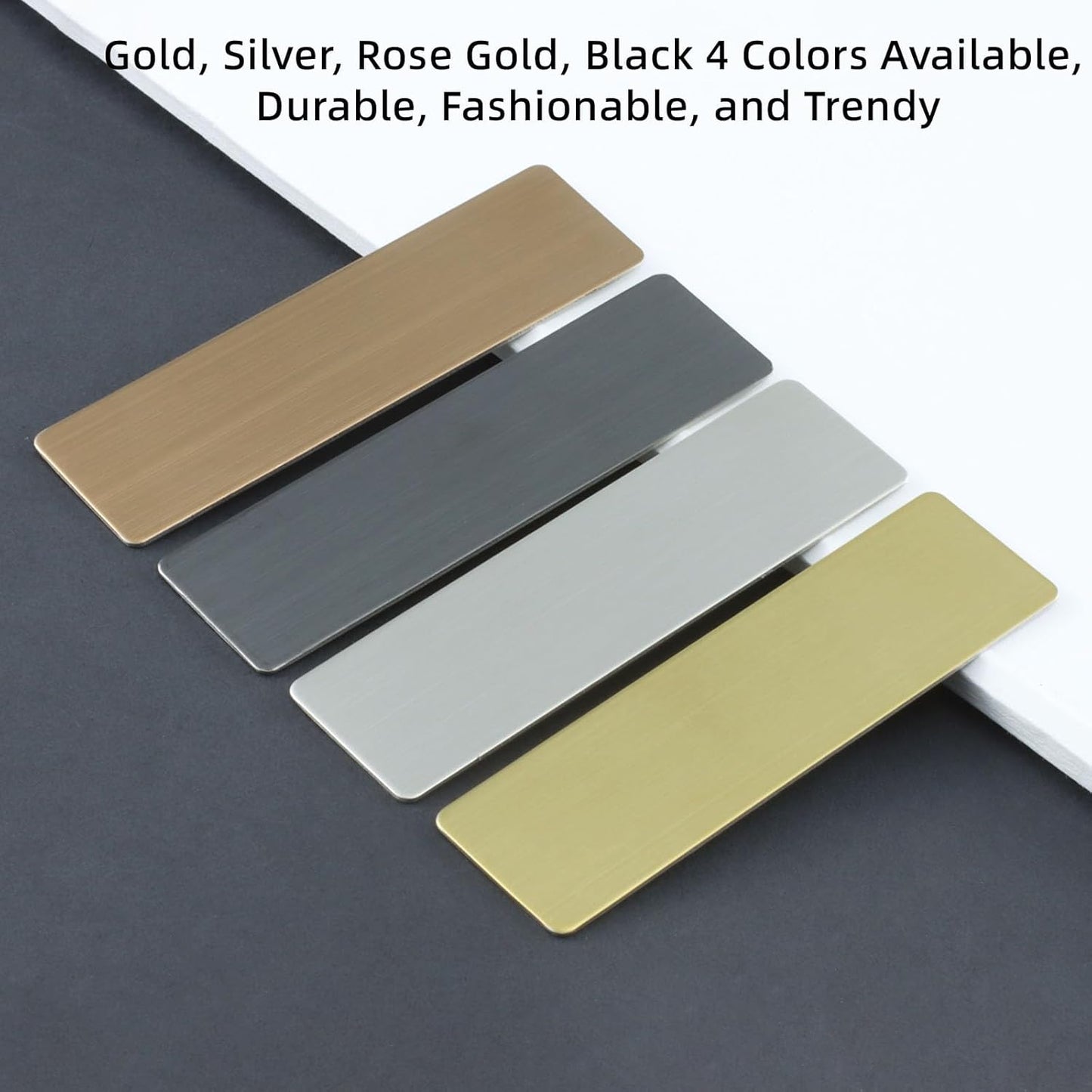 Stainless Steel Durability Black Custom Name Tag with Pin or Magnet or Adhesive Tape,Metal Easy to Read Name Badge,Engraved Nametag,Metal Name Tag for Cops, Nurses,Employee,Workers(Black)