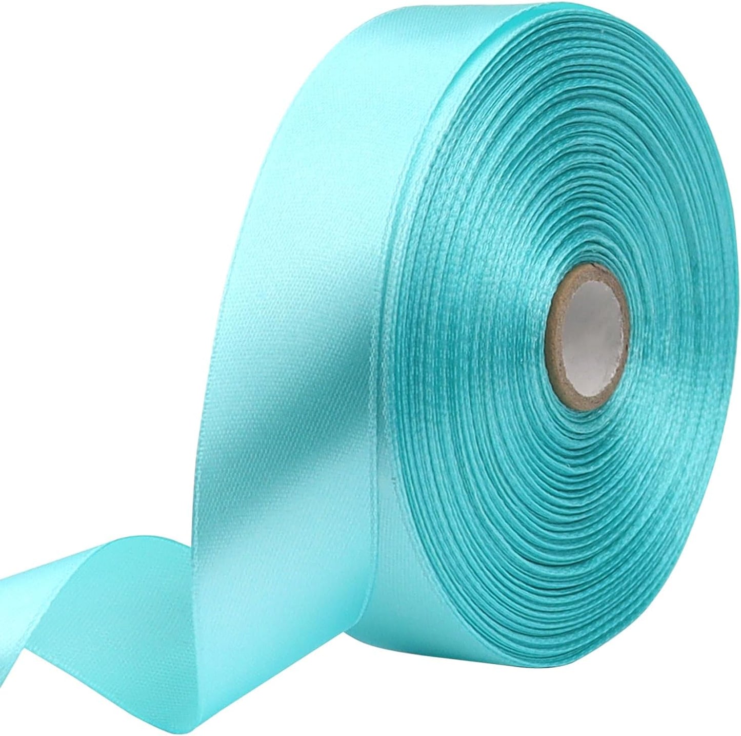 Lake Blue Solid Satin Ribbon 1 Inch 50 Yards Solid Polyester Fabric Ribbon for Gift Wrapping Wedding Christmas Baby Shower Birthday Party Decoration Handmade Immortal Flower Craft
