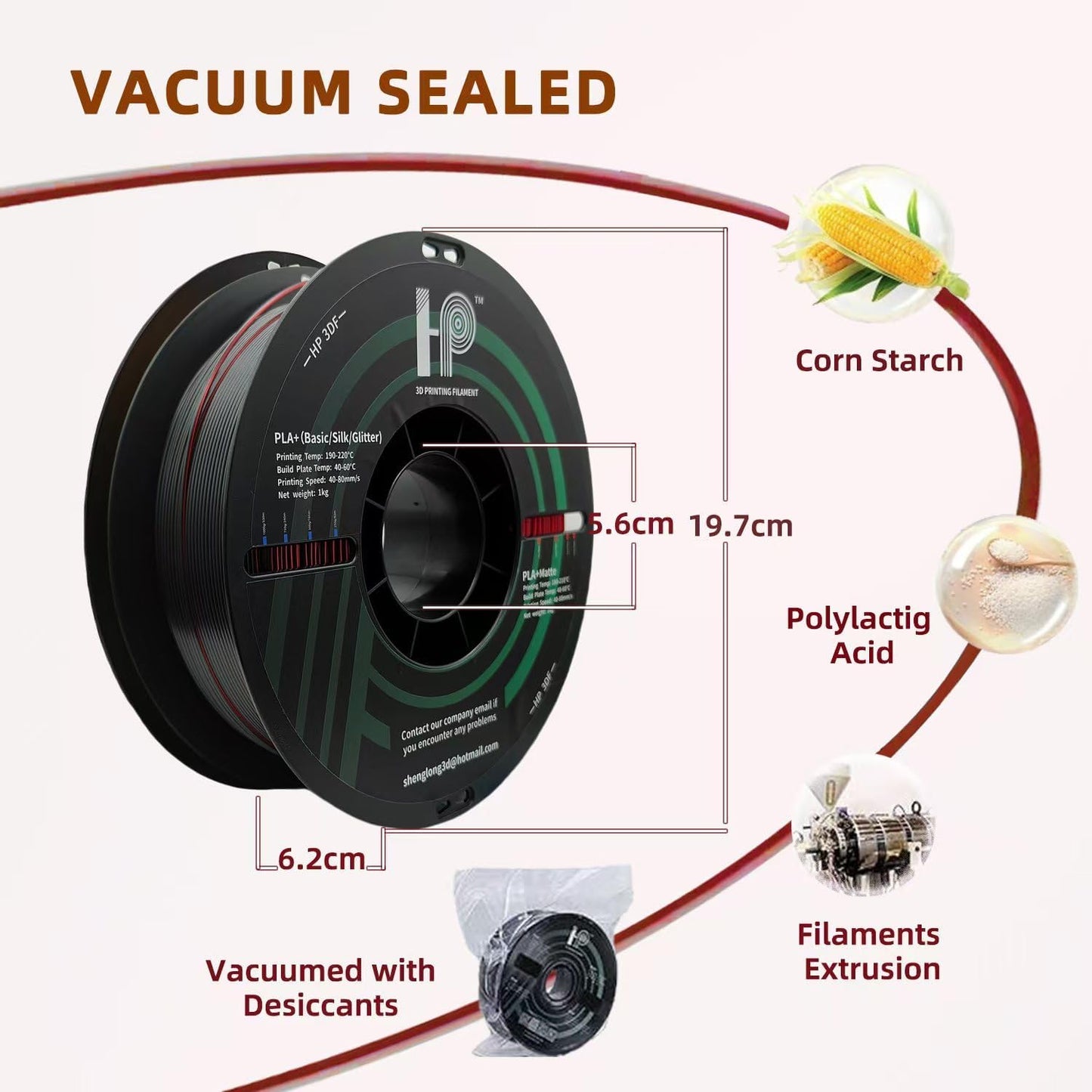 3D Printer Filament, Silk PLA, Color Changeable PLA Filament 1.75mm, Changes Color with Light and Angle, Dimensional Accuracy+/-0.02mm, 1KG Spool (2.2 lbs), Fit Most FDM Printer(Silk Red Black)