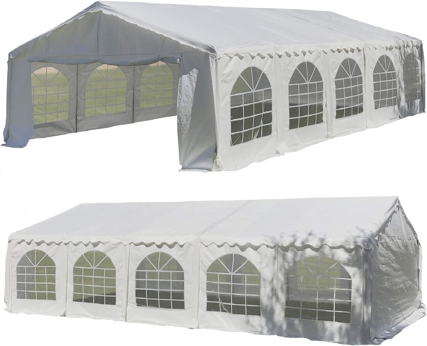 DELTA 32'x16' Budget PE Party Tent - B Model,+ (2) Long Storage Bags Tents for Parties Outdoor Large Commercial Canopy Wedding Event Tents with Removable Sidewalls for Patio Outdoor Events