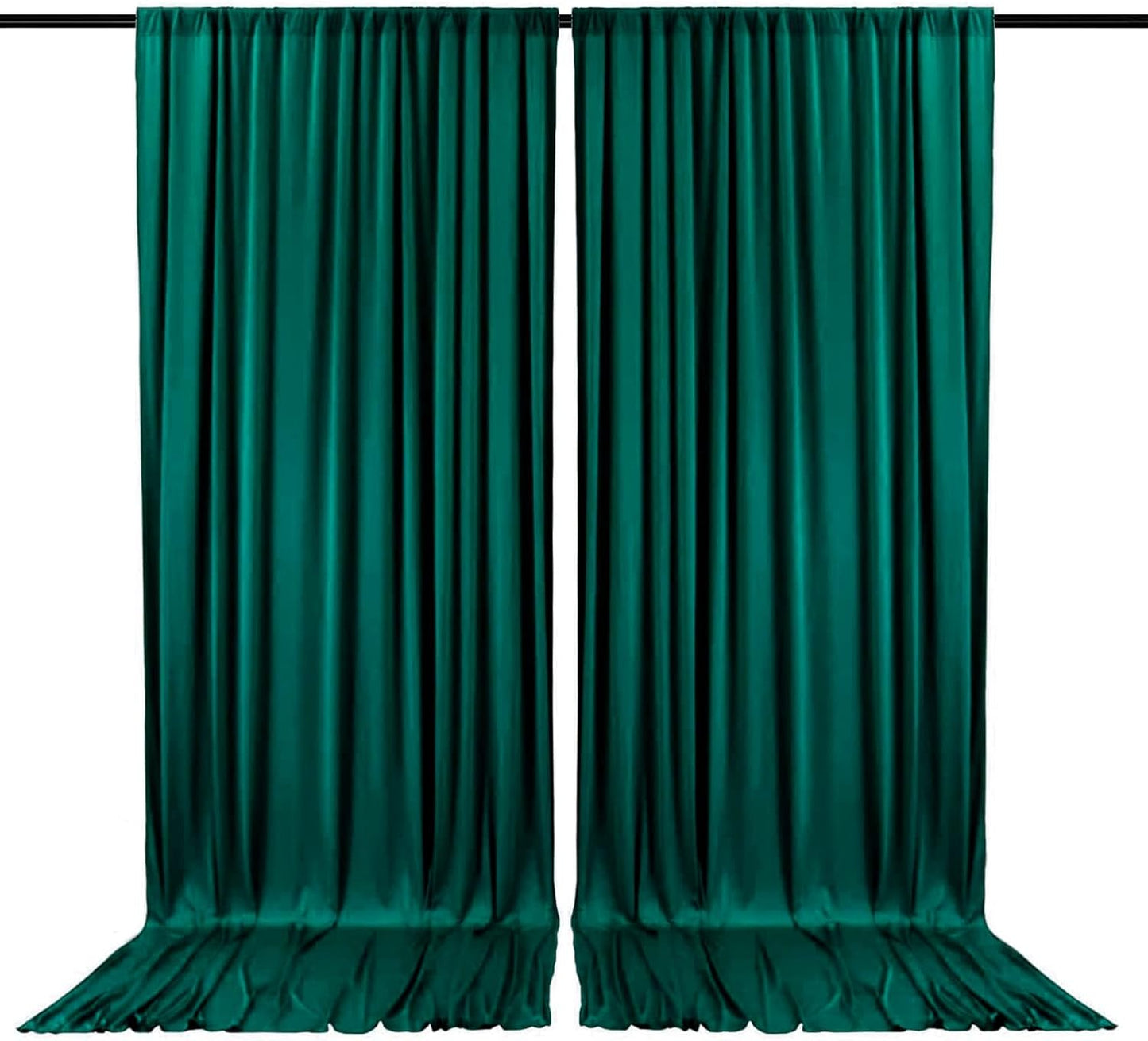 2 Panels Deep Green Backdrop Curtain, 10 x 7 Feet Background Curtains for Parties, Weddings, Baby Showers, Bachelorette Halloween, Christmas Birthday Party Photoshoot Backdrop Curtains Decorations