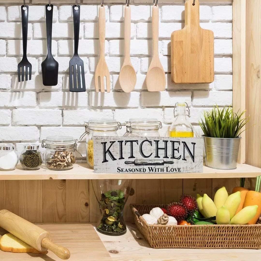 Rustic Wooden Sign - Italian Kitchen Sign 'Shut Up & Eat! Mangia E Statti Zitto' Farmhouse Style Wall Art Decor 4x16 INCH