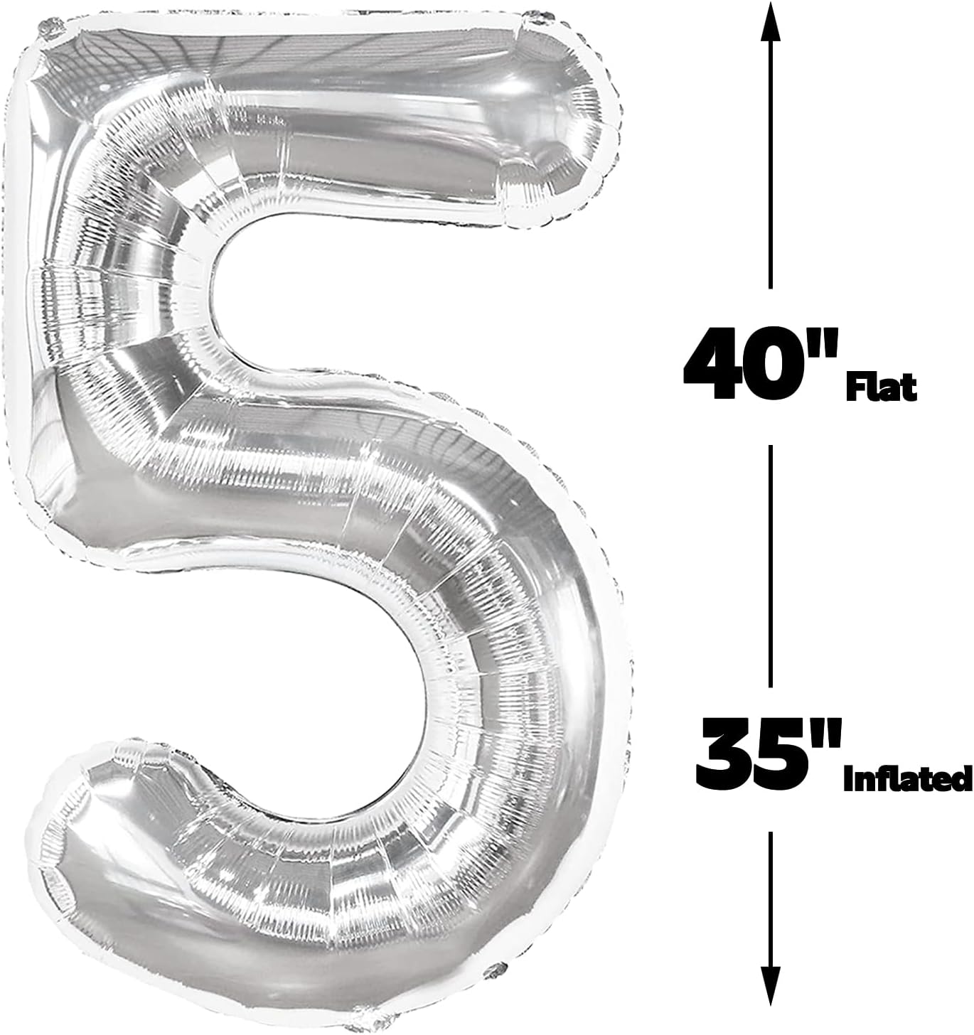 Silver 40 Inch Large Number 15 Birthday Balloon, 15th 15 Birthday Celebration Decorations, Foil 15 Mylar Helium Number 15 Balloons Girl Boy Anniversary Party Supplies
