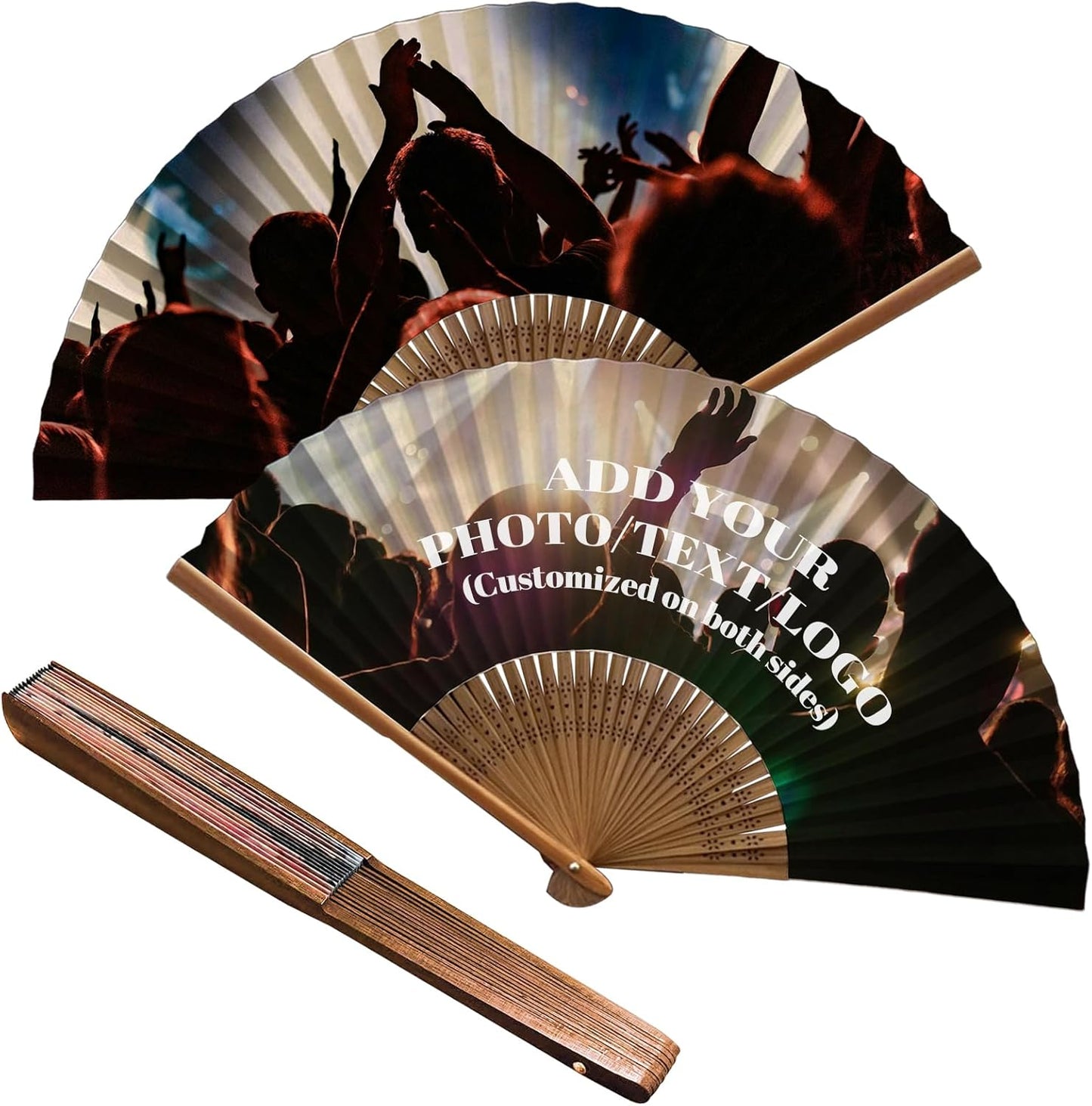 Decorative Folding Fans Personalized Fans Custom Fans Handheld Clack Fans for Line Dancing Customized with Picture Text, Fans Foldable for Line Dancing Wedding Saloon Cosplay Party Props